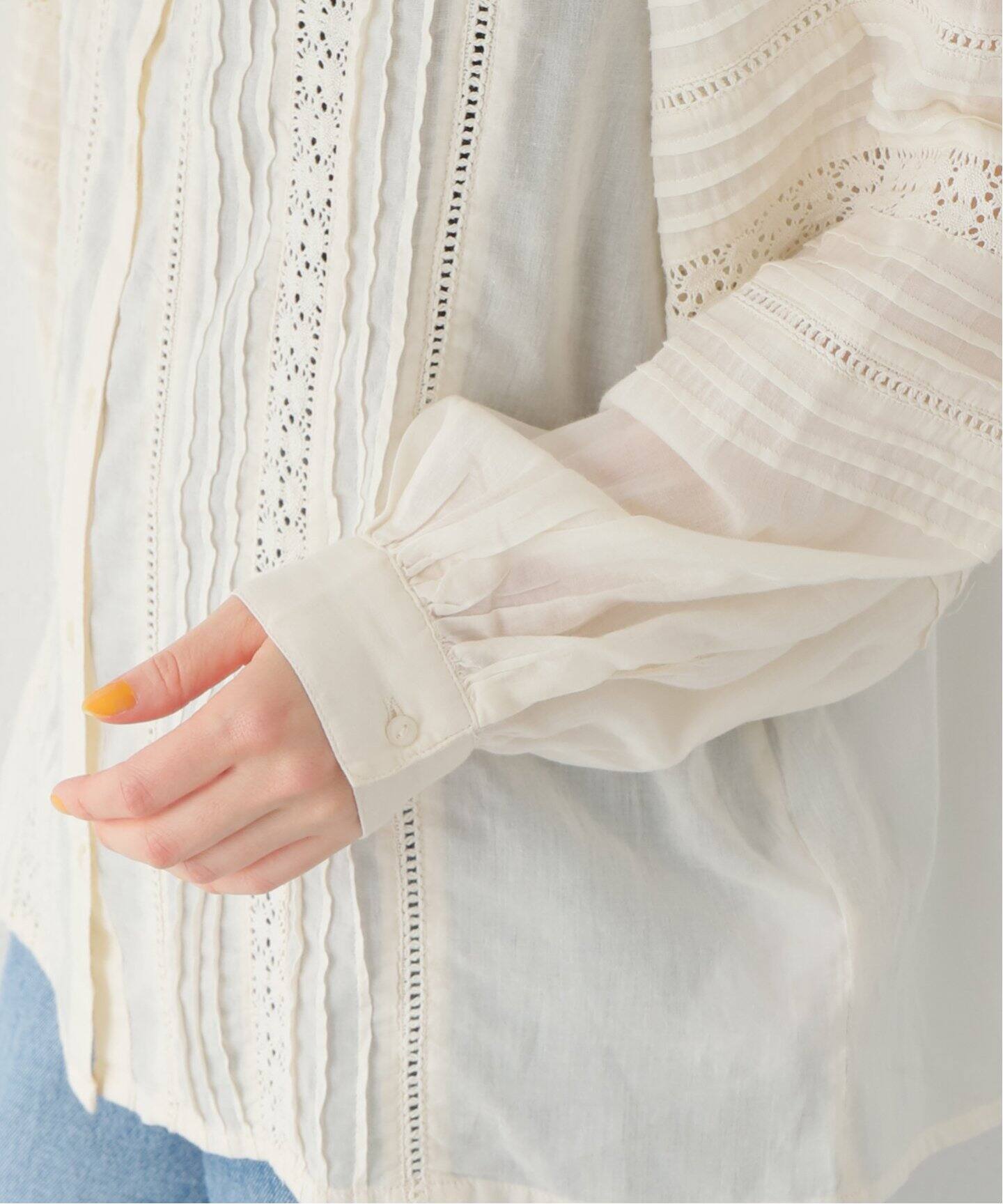 MAISON HOTEL / メゾンホテル】 PINTUCK OPEN BLOUSE（シャツ 