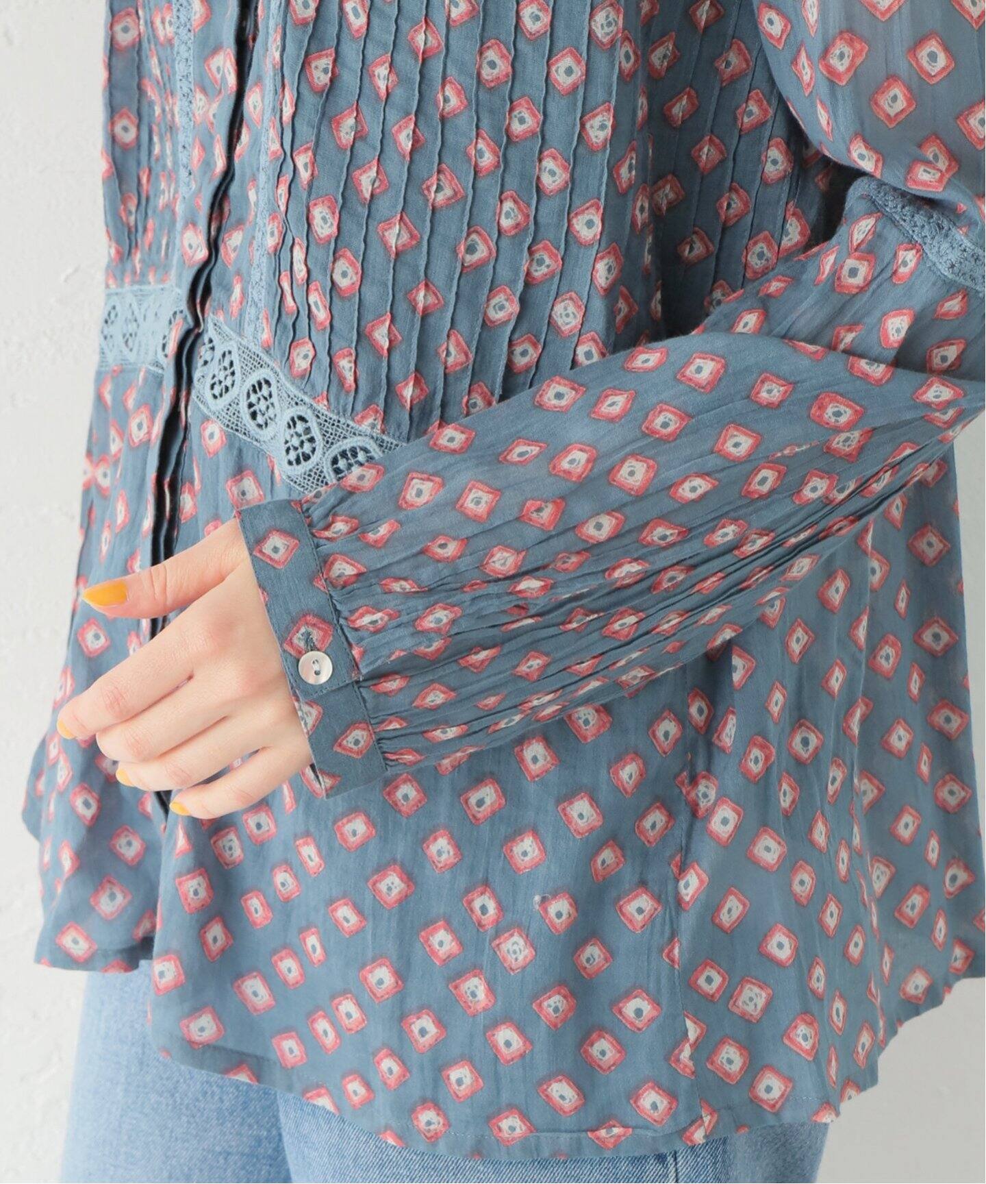MAISON HOTEL / メゾンホテル】 PINTUCK V/N OPEN BLOUSE（シャツ 