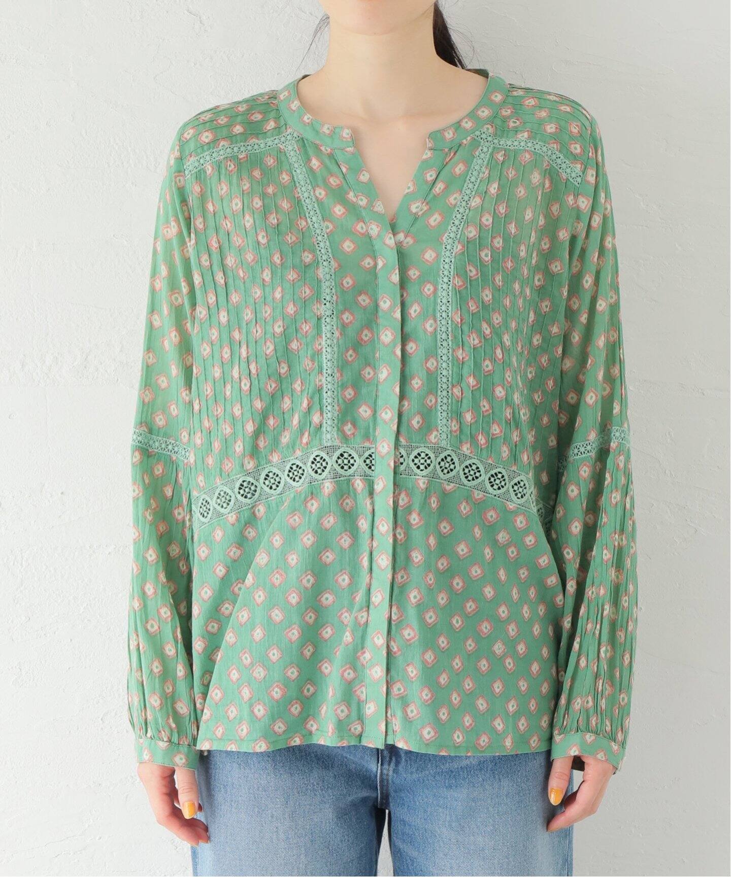 MAISON HOTEL / メゾンホテル】 PINTUCK V/N OPEN BLOUSE（シャツ 