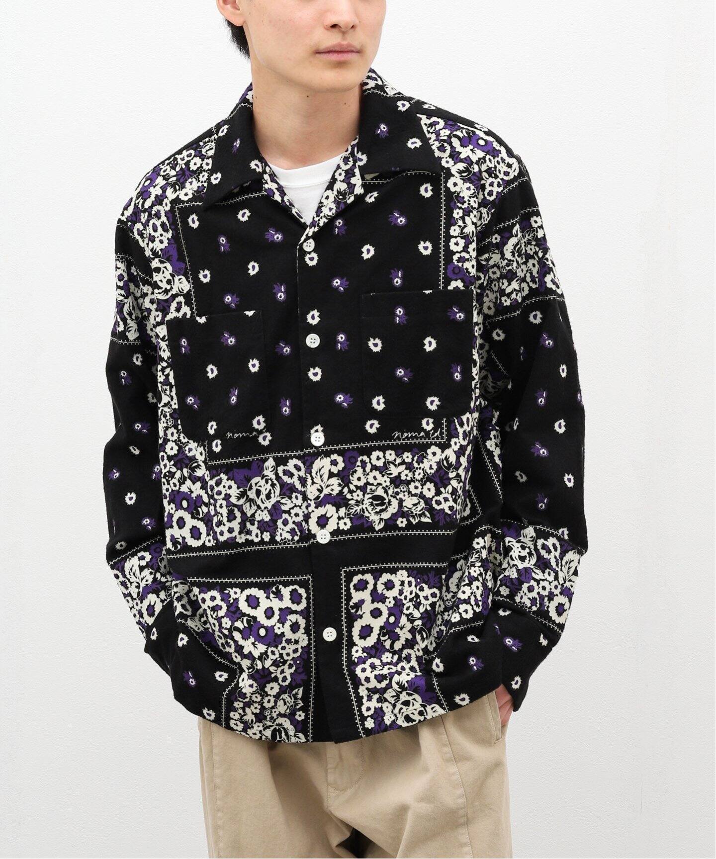 NOMA t.d. / ノーマ ティーディー】Flannel Open Collar Shirt-DYG 