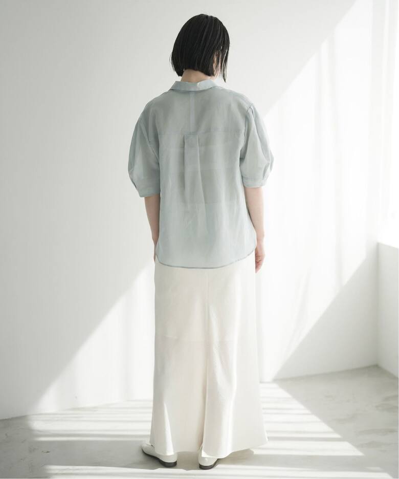 IENA × EMILY WEEK】ハーフスリーブシアーシャツ（シャツ／ブラウス  