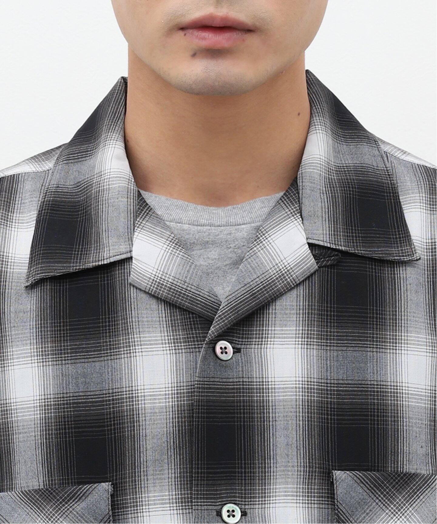 J.S.Homestead / Stead】T/WOOL OMBRE OPEN COLLAR SHIRTS（シャツ 