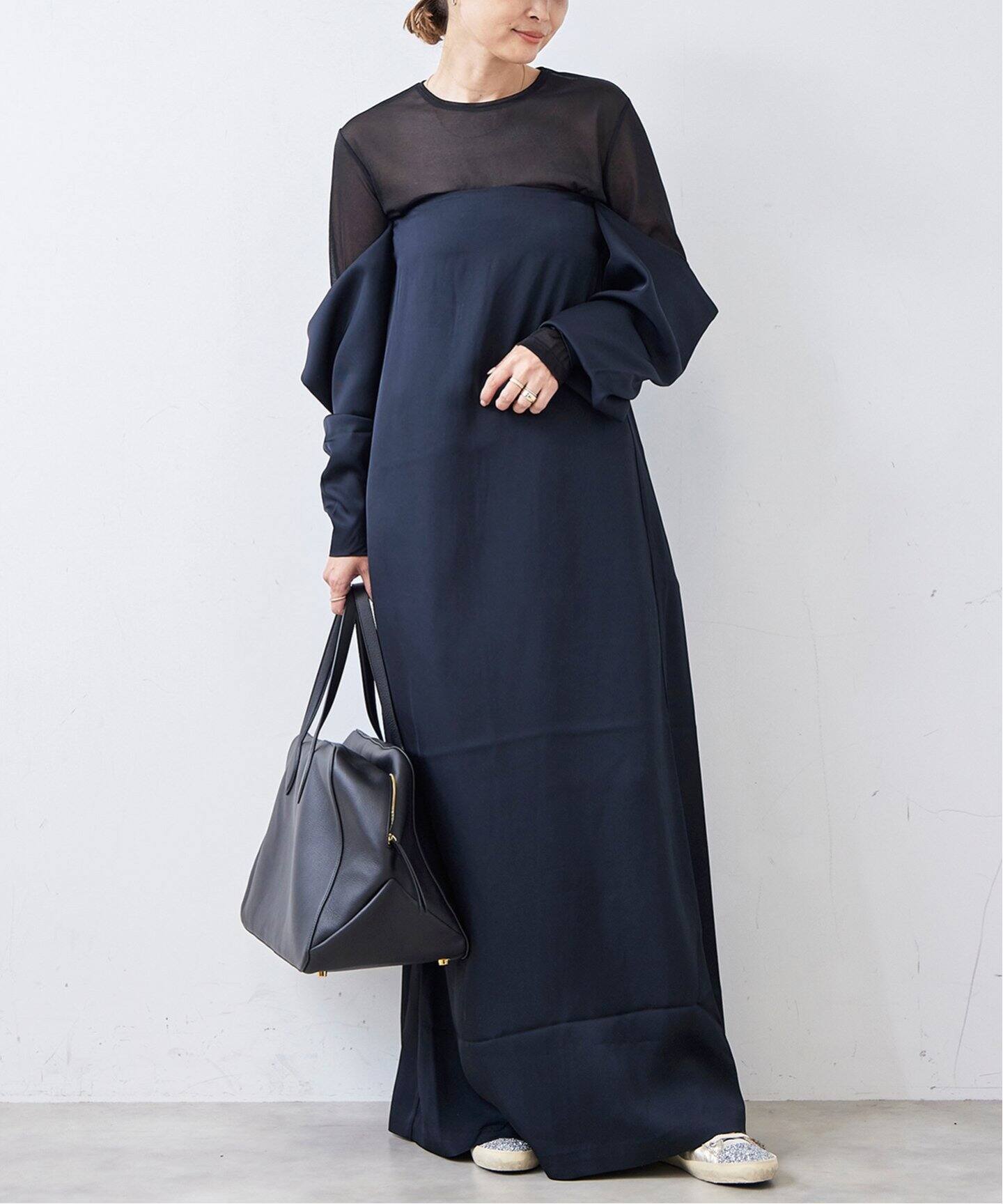 TIBI/ティビ】SHEER GAUZE LONGSLEEVE TOP（シャツ／ブラウス  