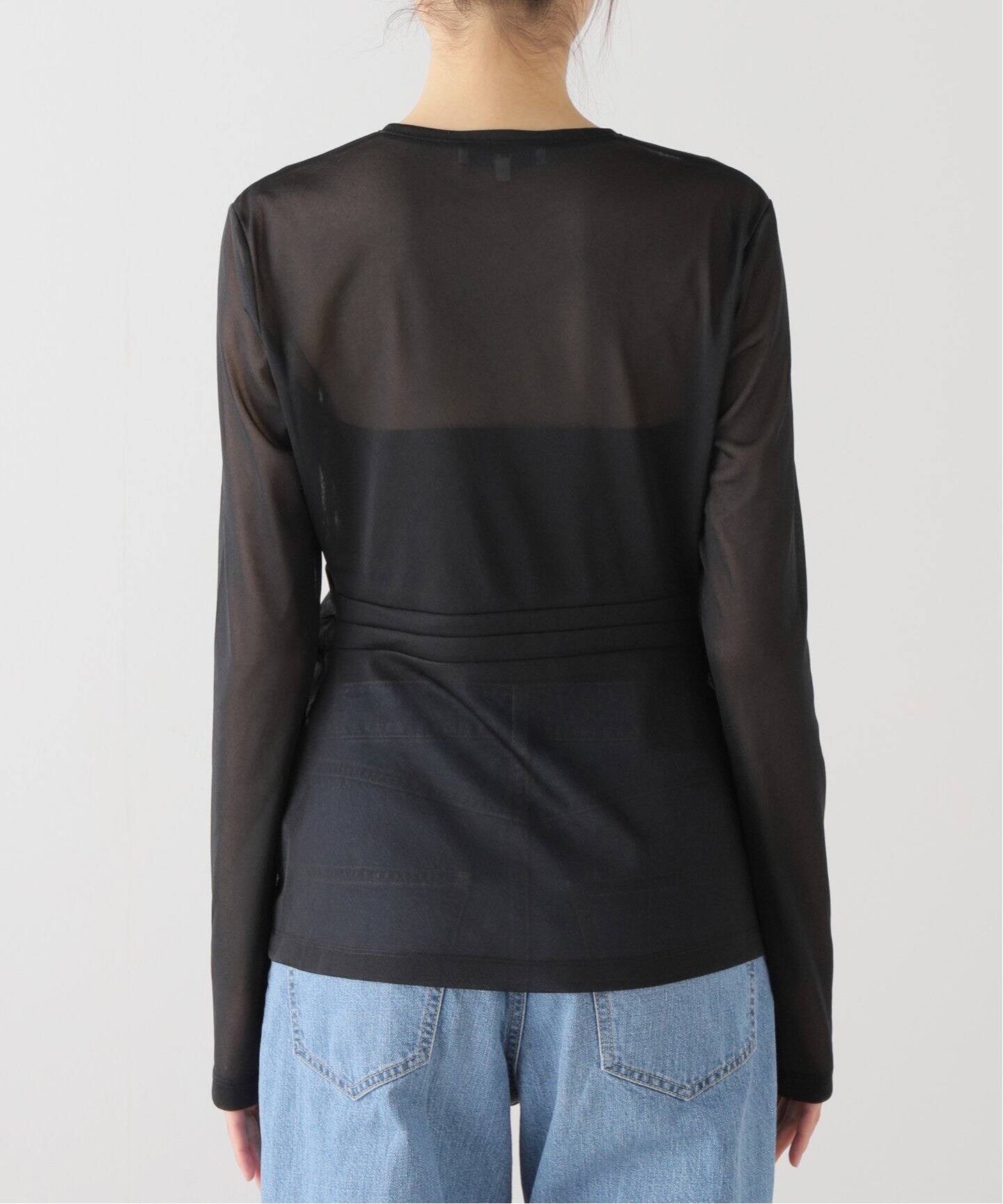 TIBI/ティビ】SHEER GAUZE LONGSLEEVE TOP（シャツ／ブラウス  