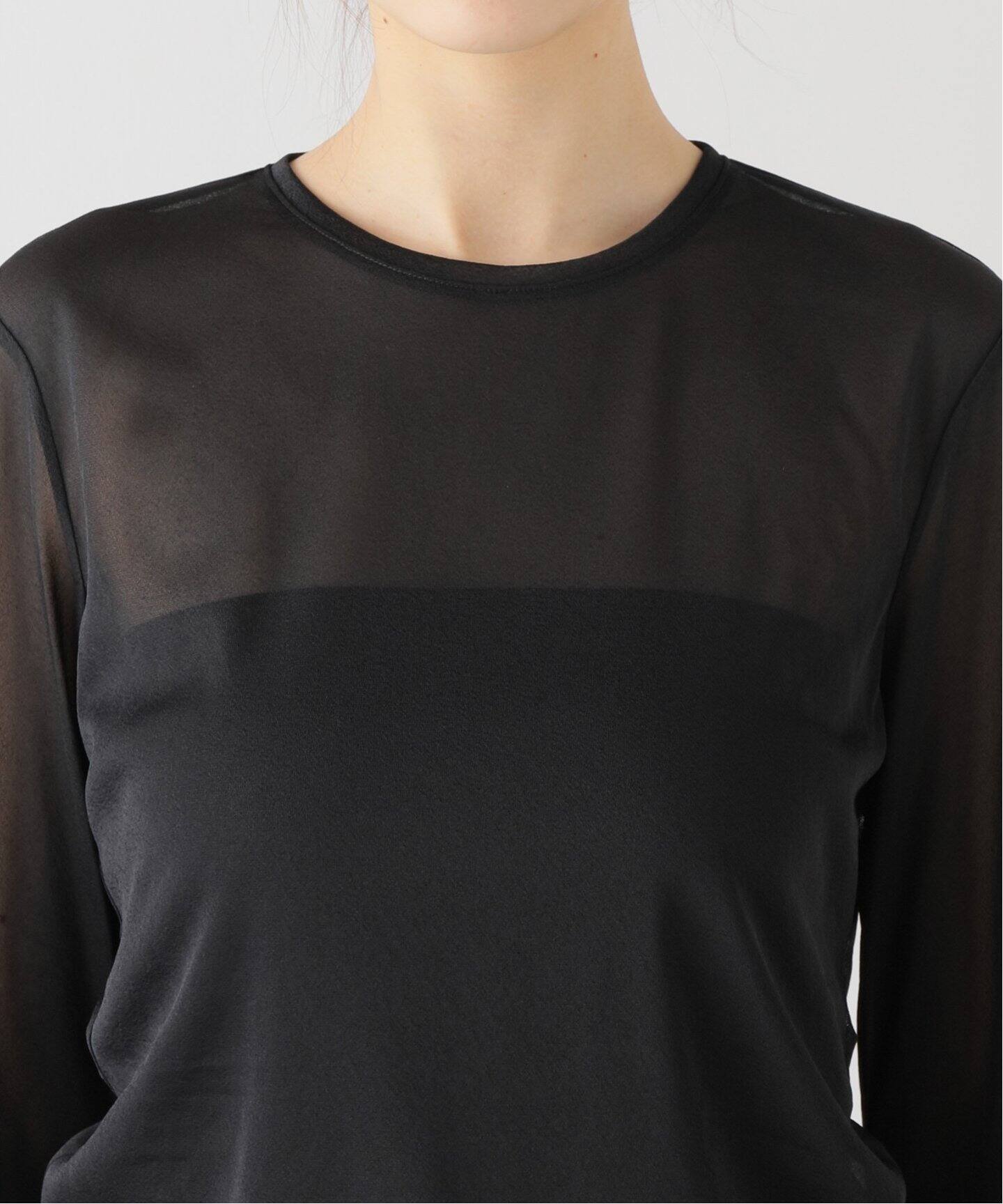 TIBI/ティビ】SHEER GAUZE LONGSLEEVE TOP（シャツ／ブラウス  