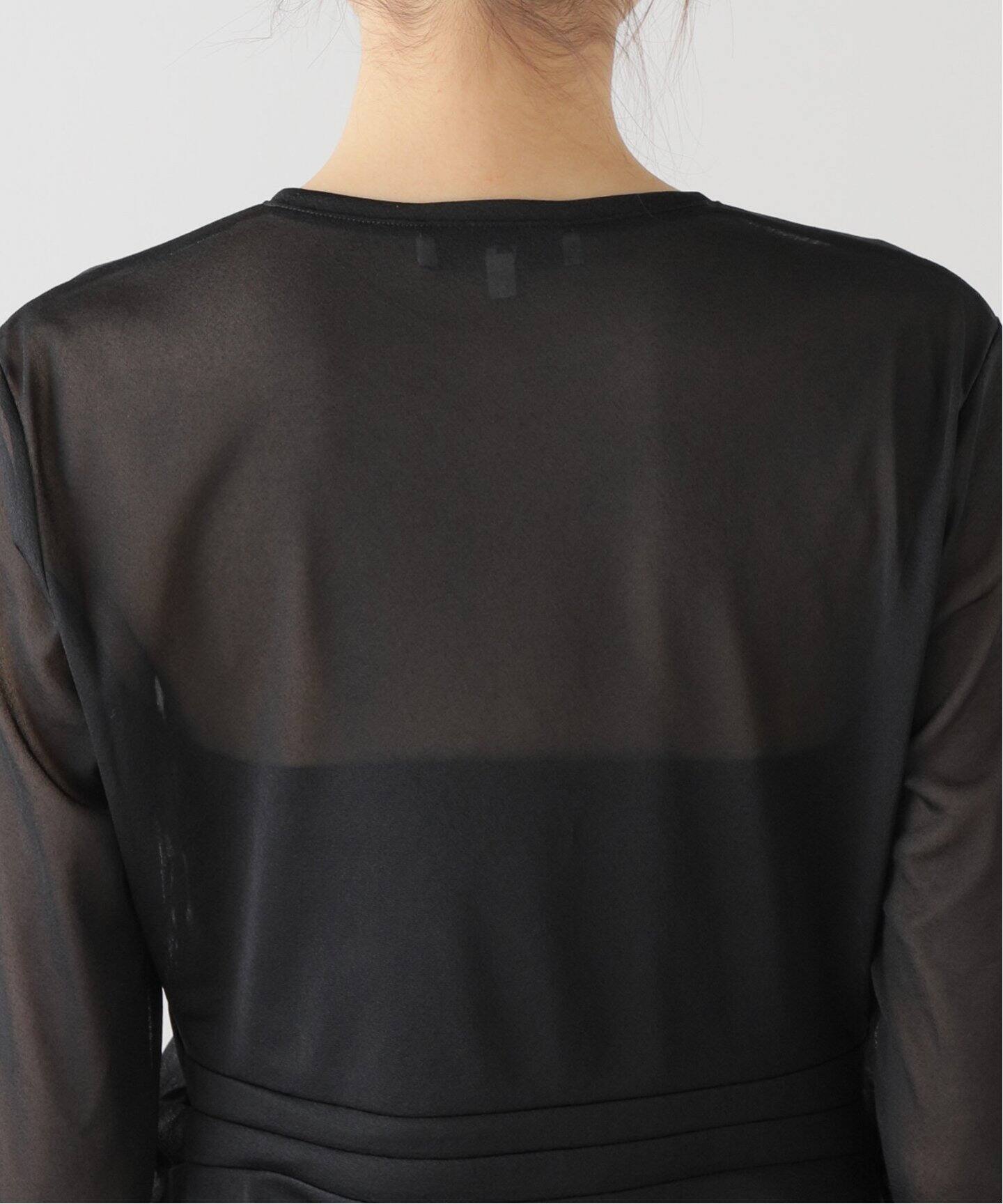 TIBI/ティビ】SHEER GAUZE LONGSLEEVE TOP（シャツ／ブラウス  