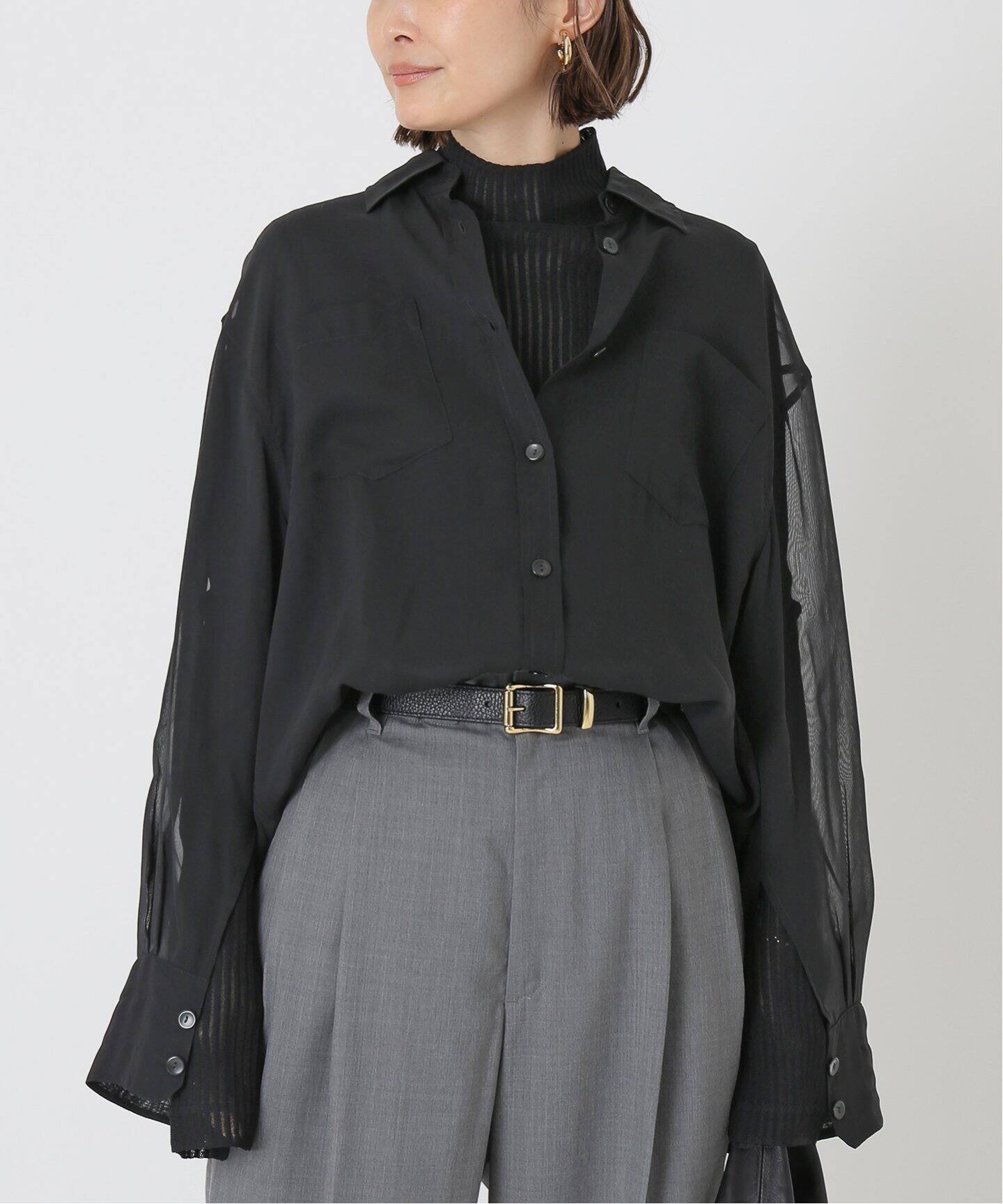 MARIA MCMANUS/マリアマクマナス】 TWO POCKET SHEER シャツ（シャツ 