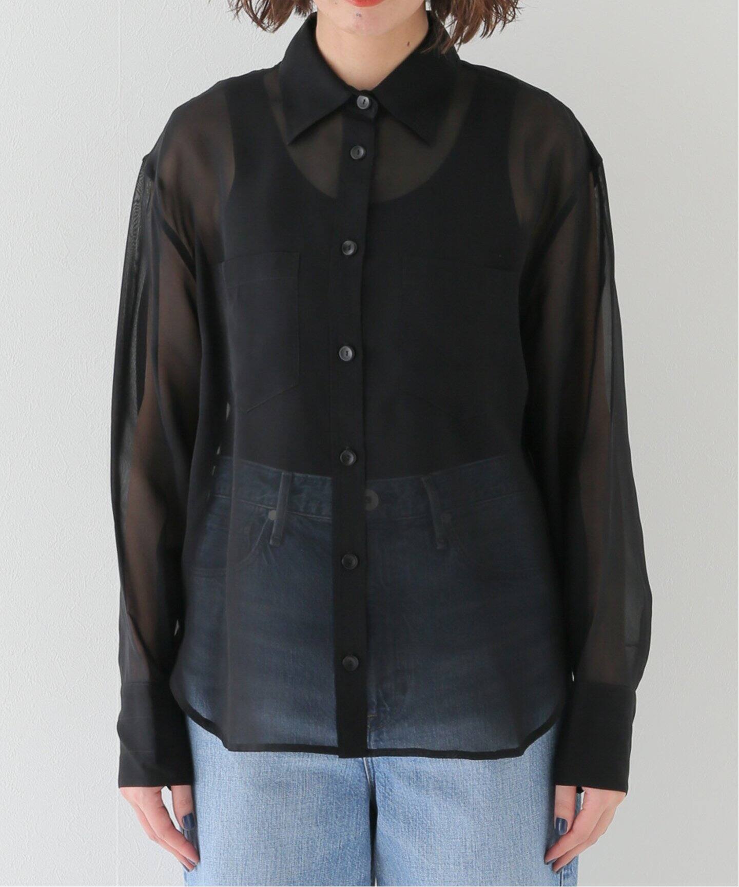 MARIA MCMANUS/マリアマクマナス】 TWO POCKET SHEER シャツ（シャツ 