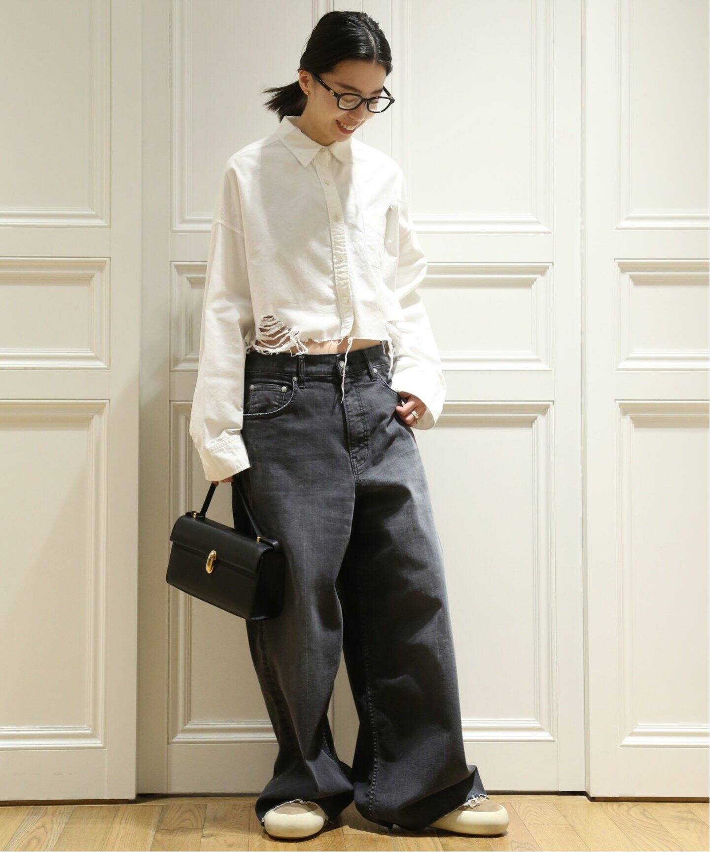 STAND ALONE/スタンド アローン】CROPPED シャツ（シャツ／ブラウス  