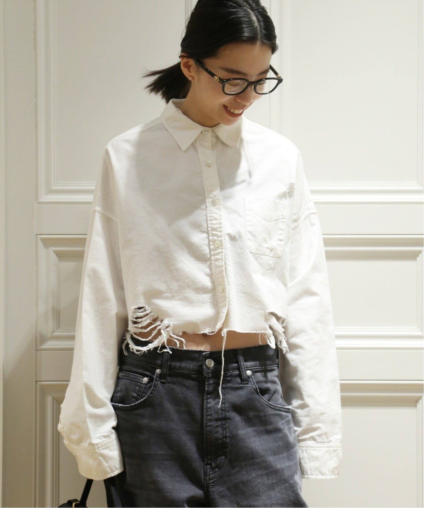 STAND ALONE/スタンド アローン】CROPPED シャツ（シャツ／ブラウス  