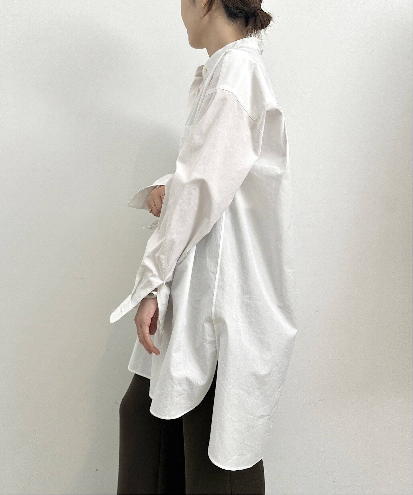 No Collar Long Shirt（シャツ／ブラウス）｜L 