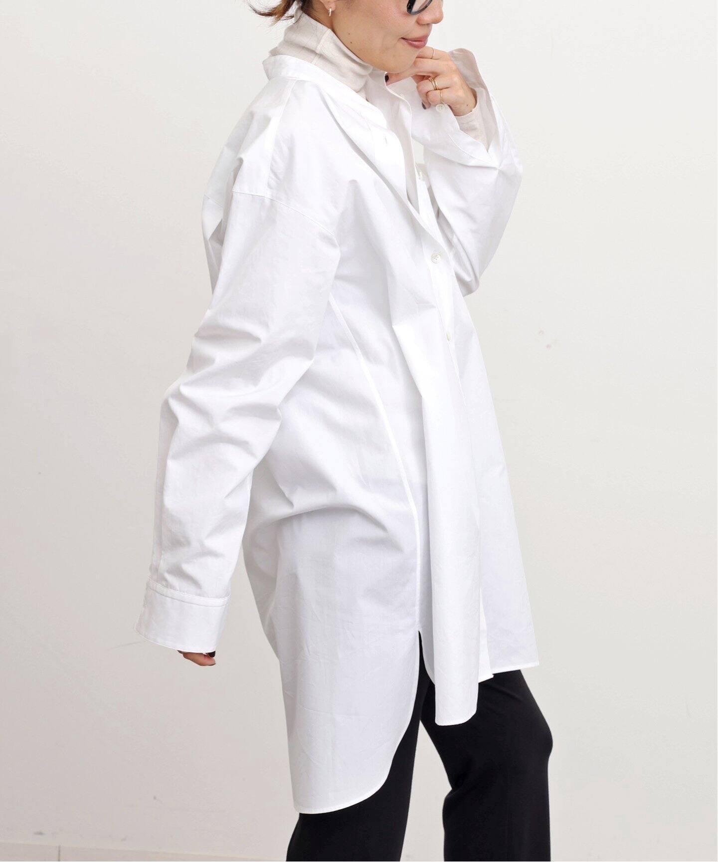 No Collar Long Shirt（シャツ／ブラウス）｜L 