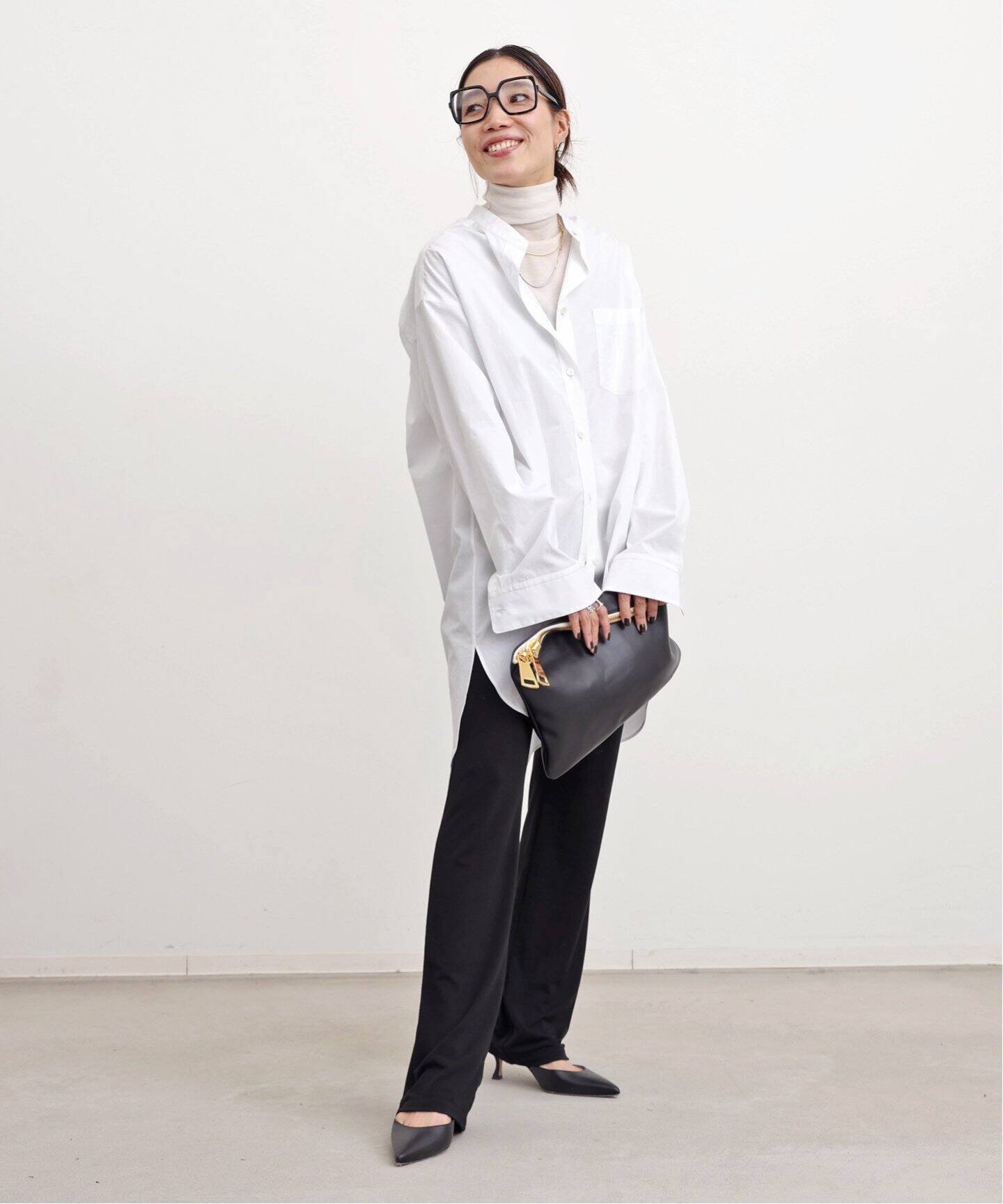 No Collar Long Shirt（シャツ／ブラウス）｜L 