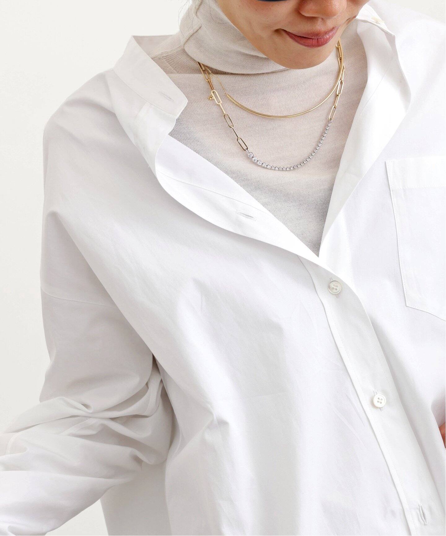 No Collar Long Shirt（シャツ／ブラウス）｜L 