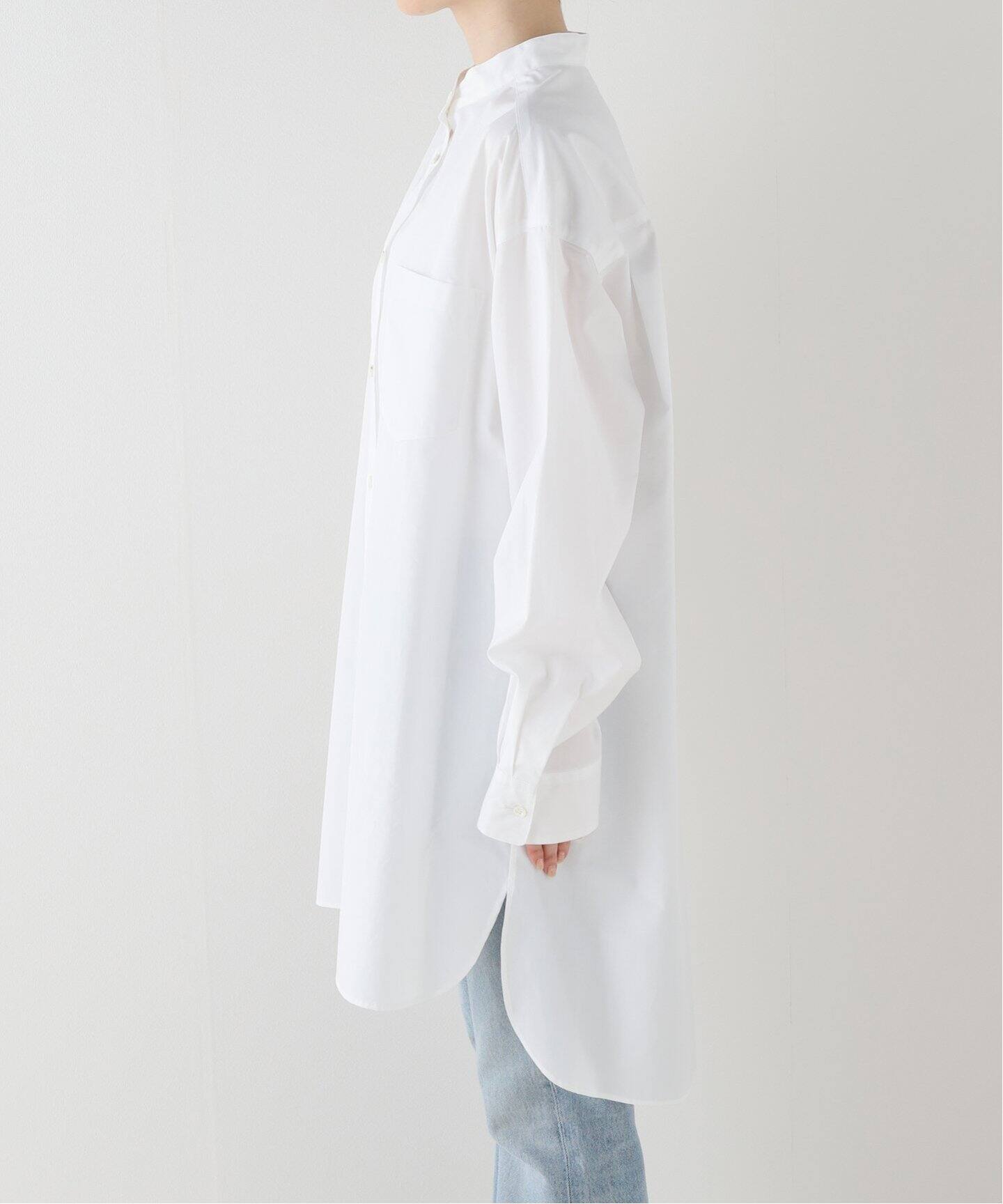 No Collar Long Shirt（シャツ／ブラウス）｜L 