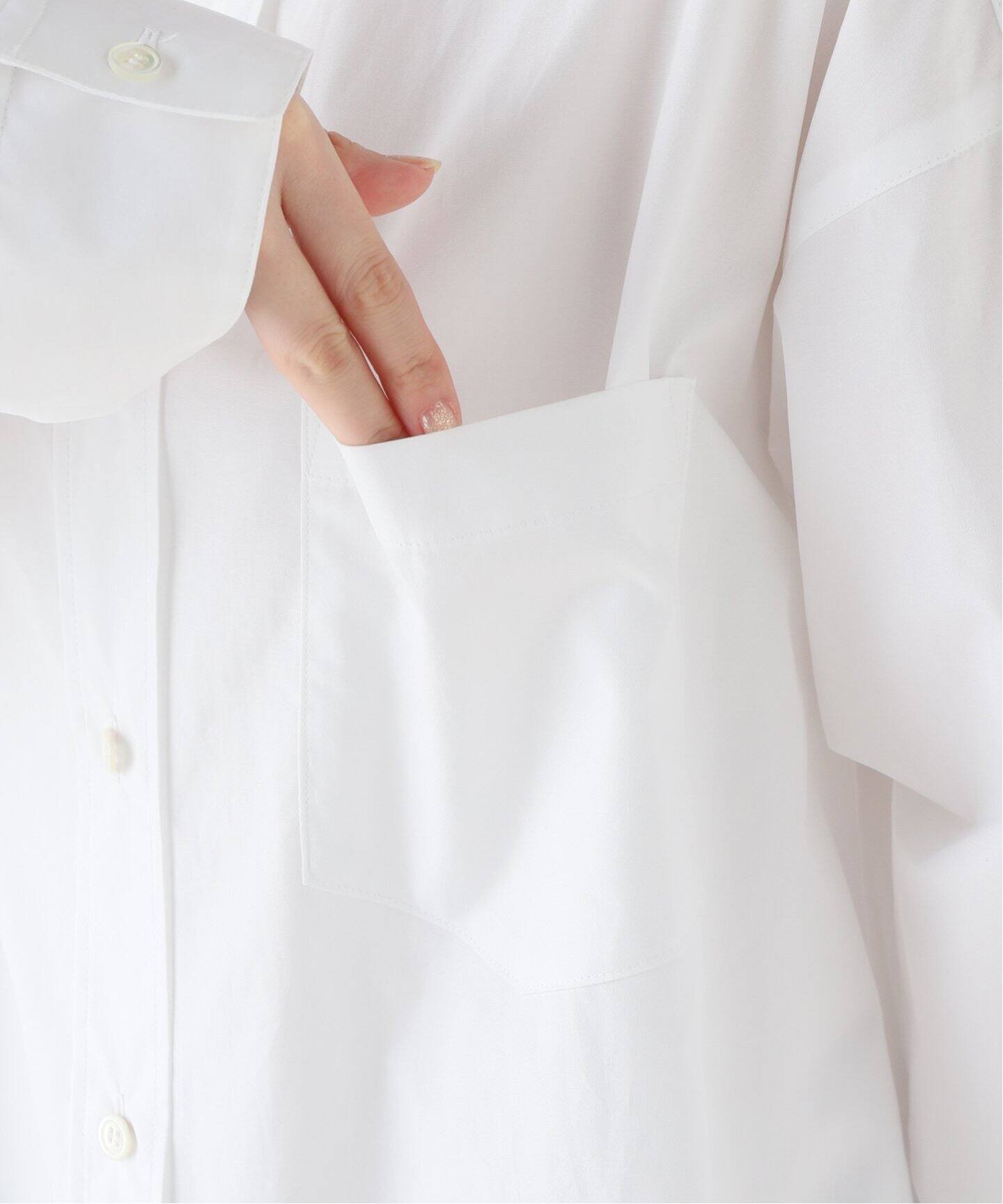 No Collar Long Shirt（シャツ／ブラウス）｜L 