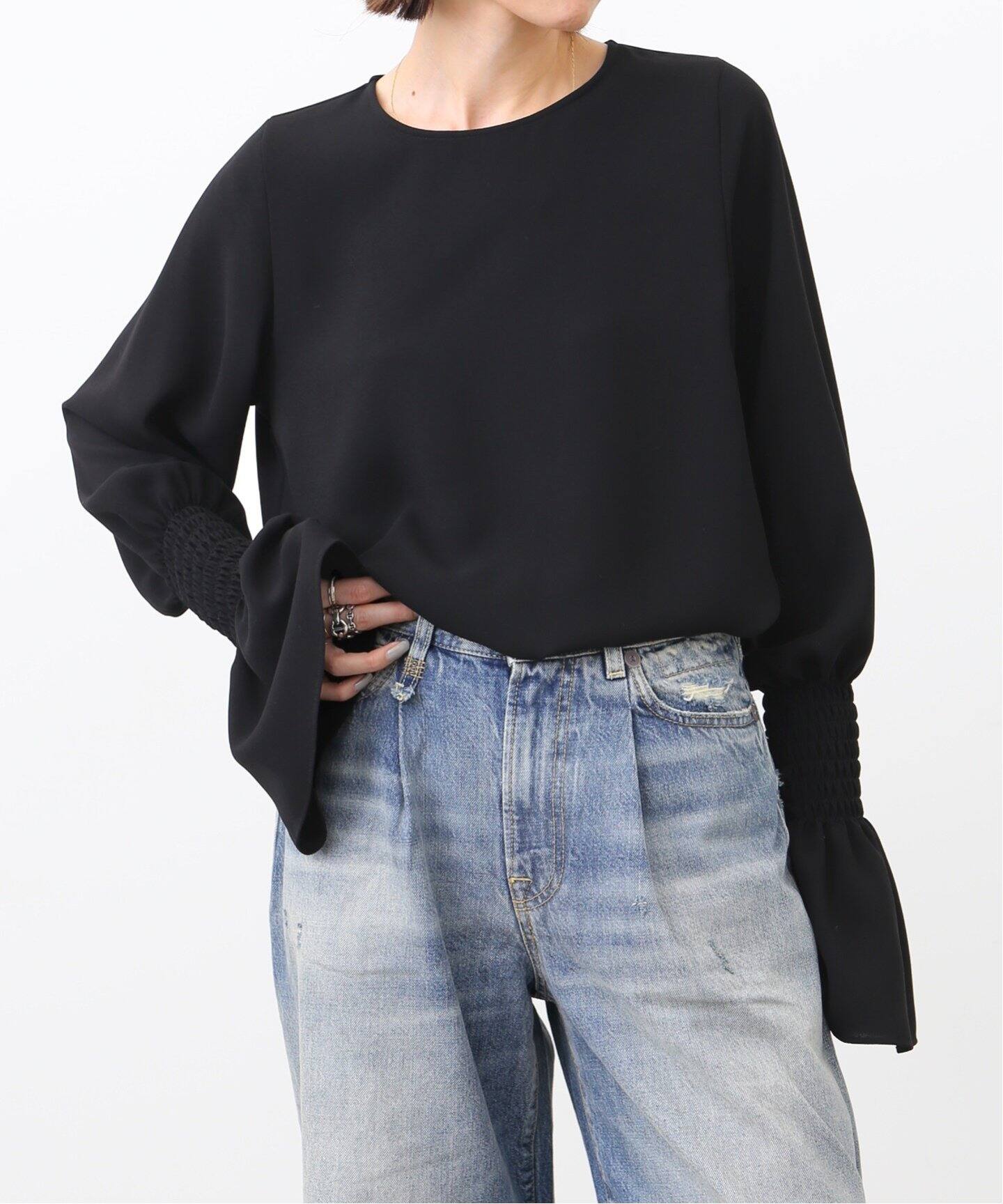 Shirring Blouse（シャツ／ブラウス）｜L 