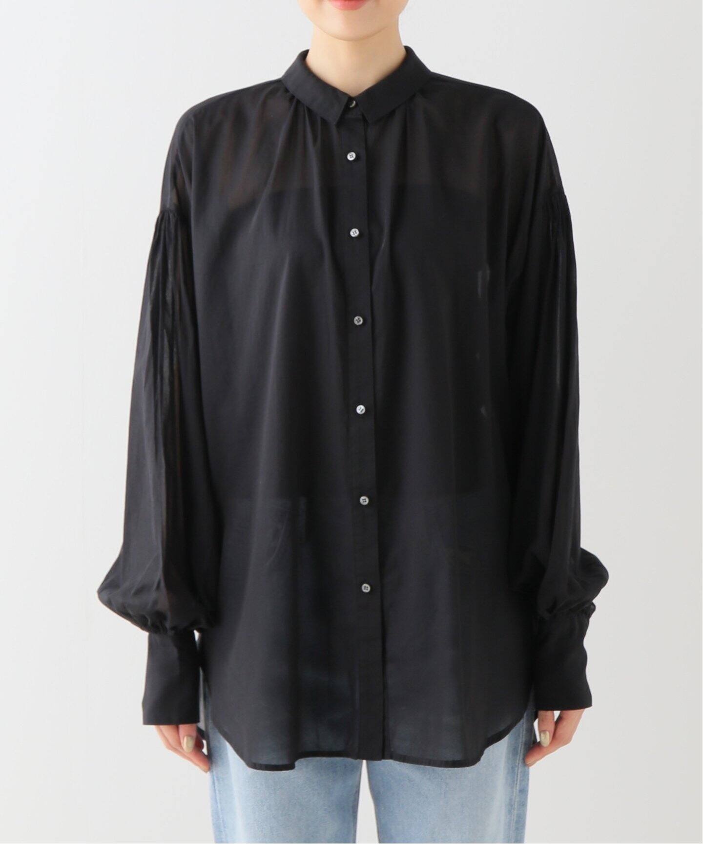 GOOD GRIEF!/グッドグリーフ】 SHEER GATHER COTTON SHIRT（シャツ  