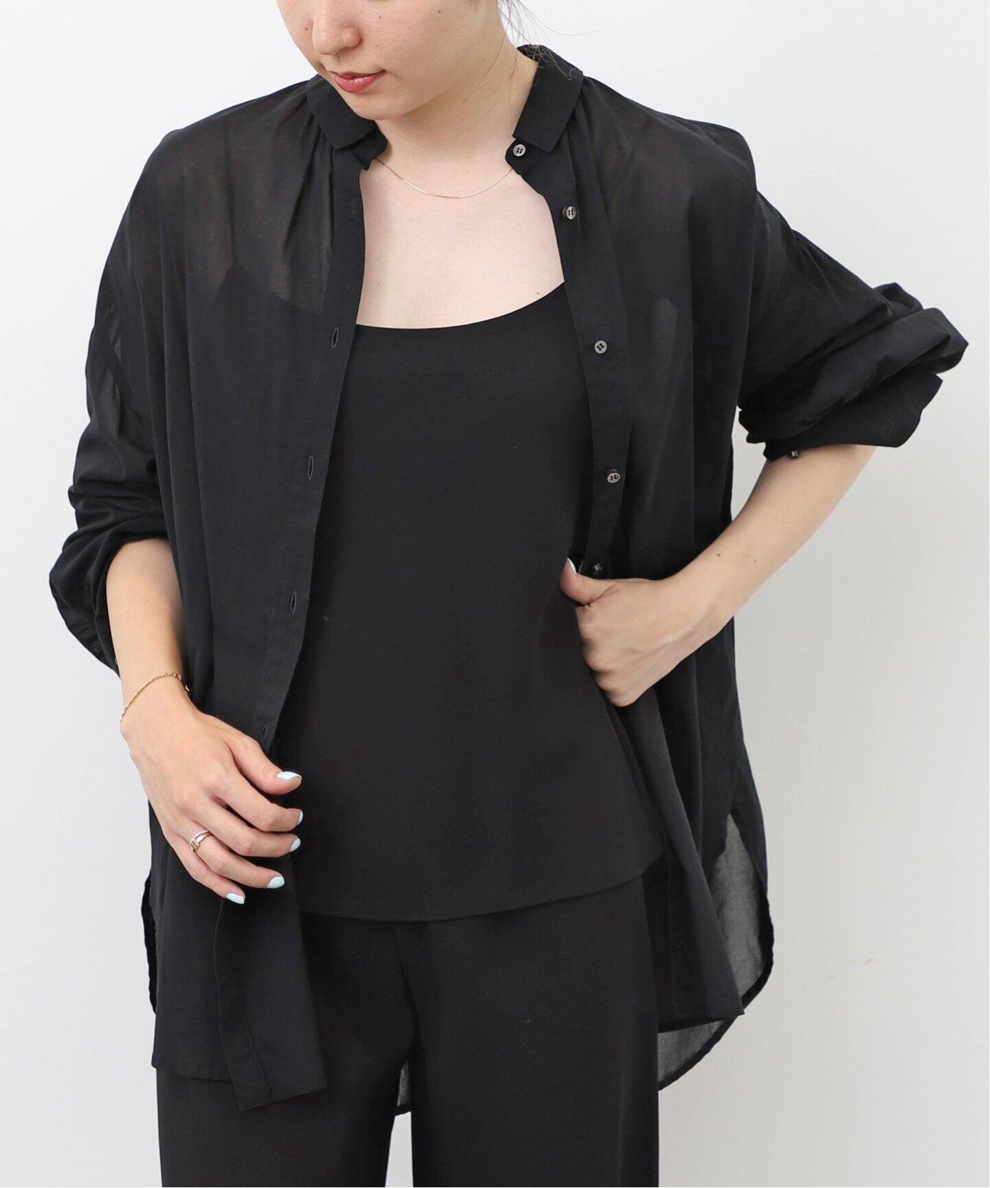 GOOD GRIEF!/グッドグリーフ】 SHEER GATHER COTTON SHIRT（シャツ  
