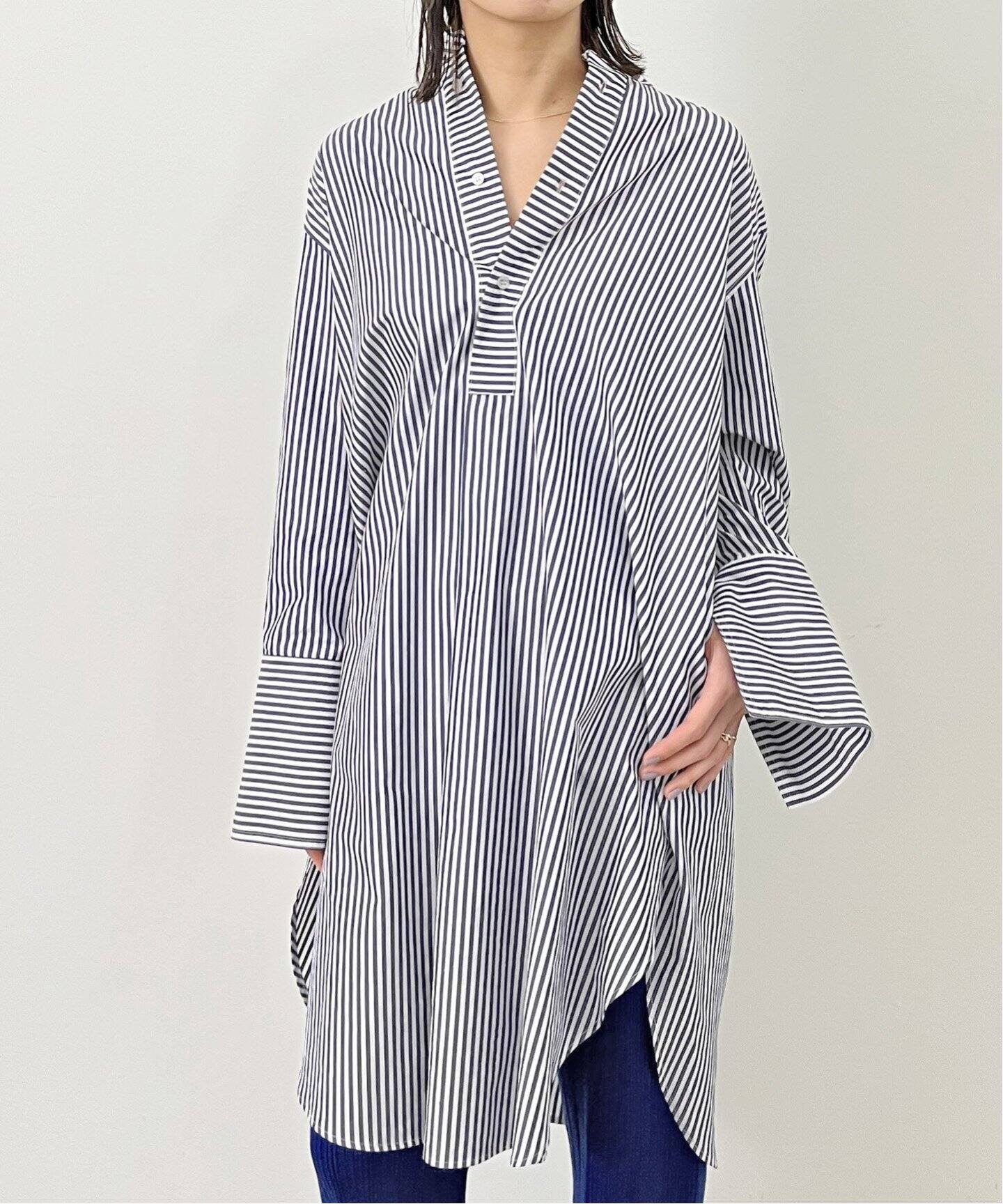 Stripe Long Shirt（シャツ／ブラウス）｜L 