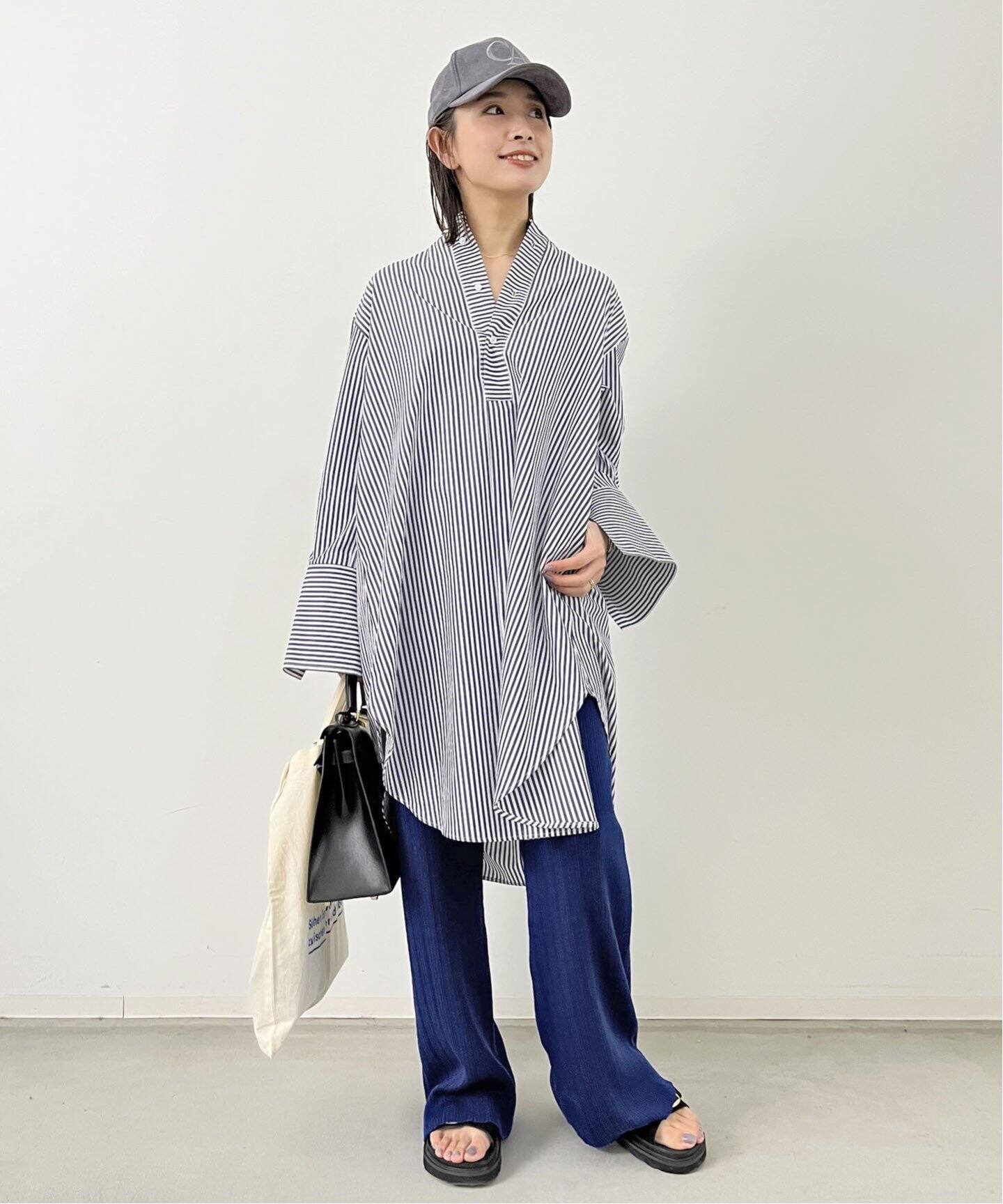Stripe Long Shirt（シャツ／ブラウス）｜L 