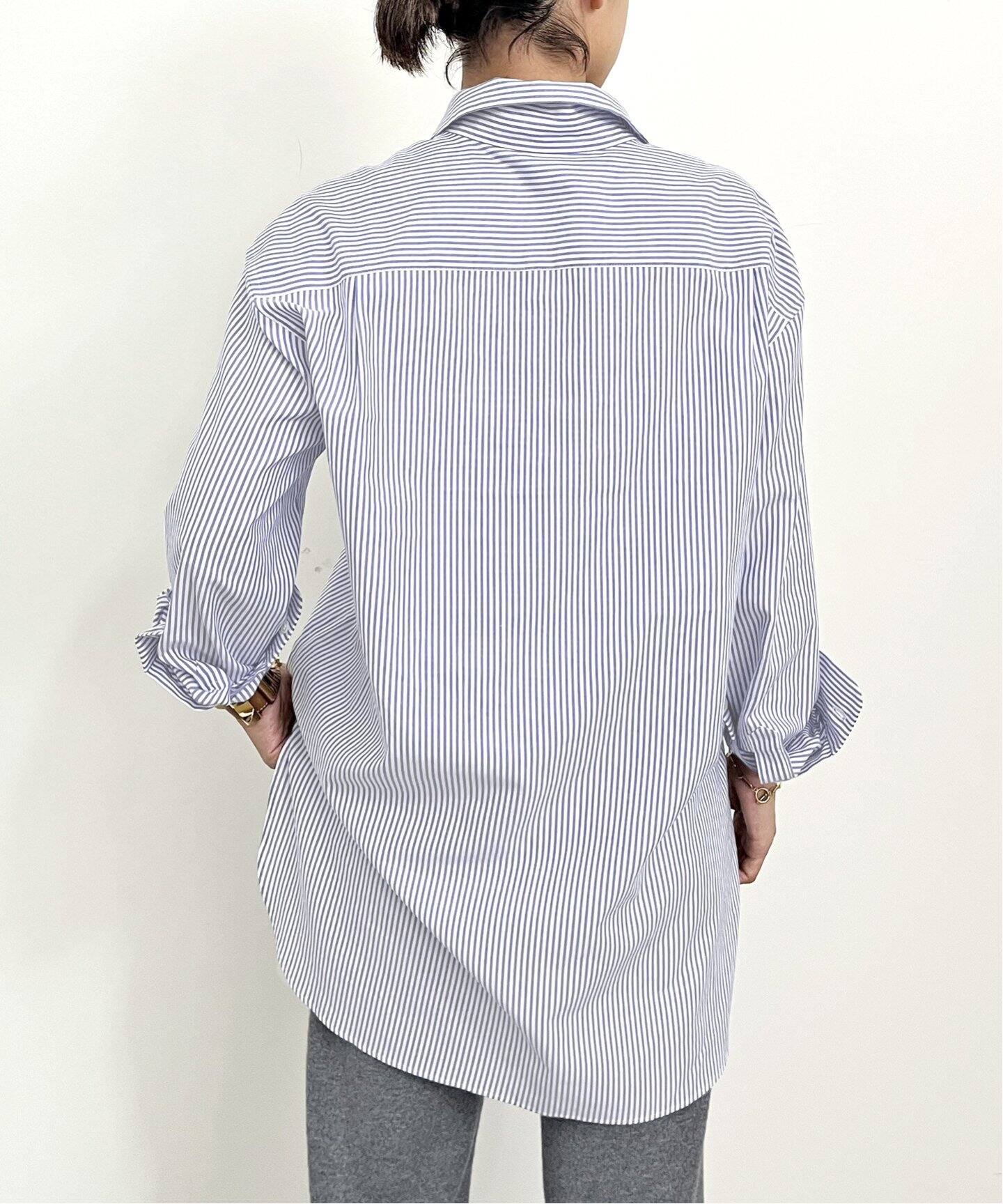 Minimal Flat Stripe Shirt（シャツ／ブラウス）｜L 