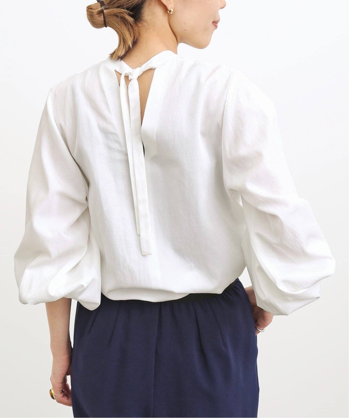 Crew neck Gather Blouse（シャツ／ブラウス）｜L 