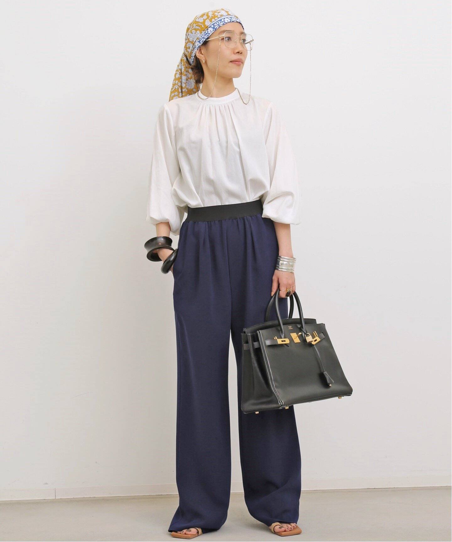 Crew neck Gather Blouse（シャツ／ブラウス）｜L