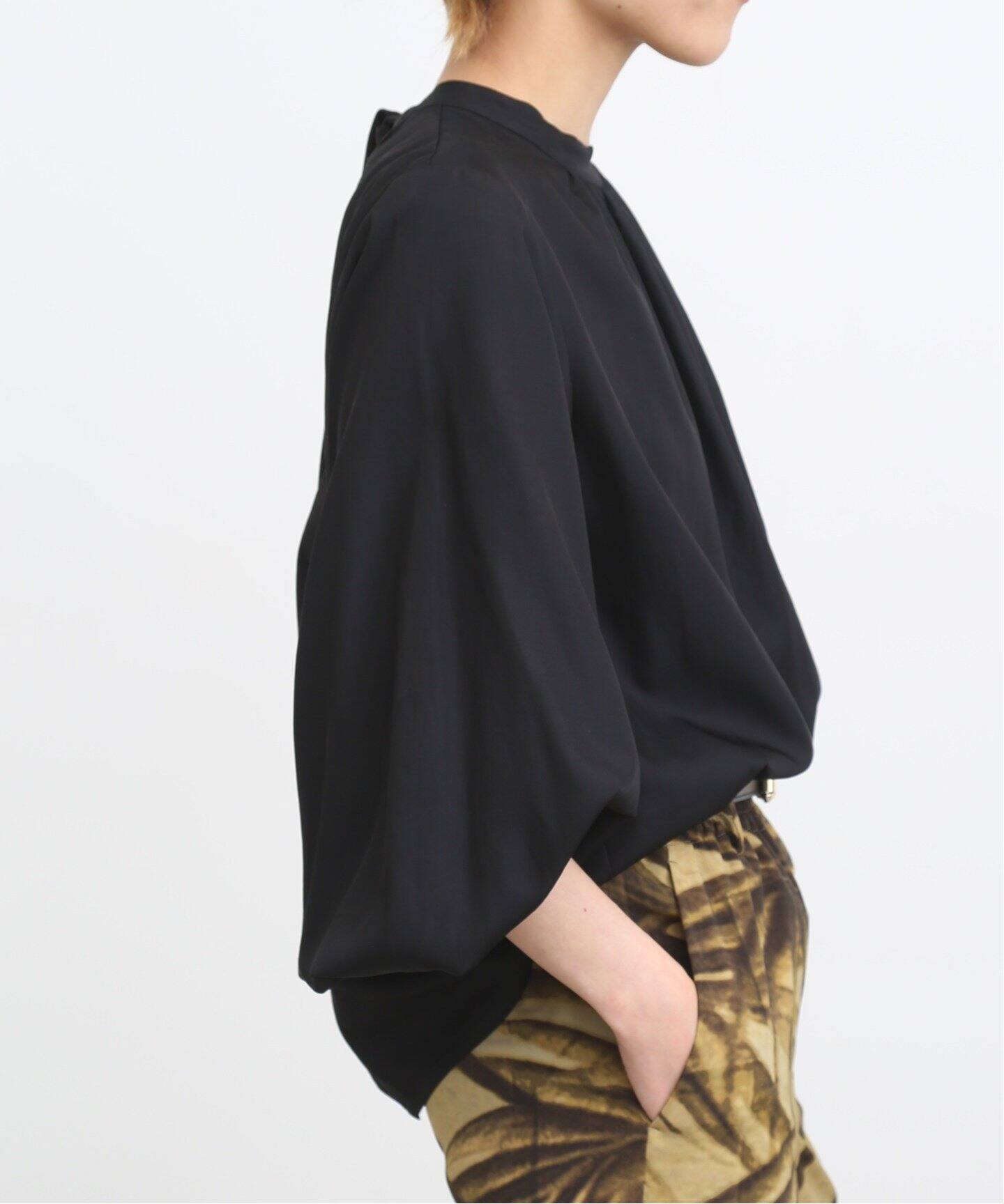 Crew neck Gather Blouse（シャツ／ブラウス）｜L