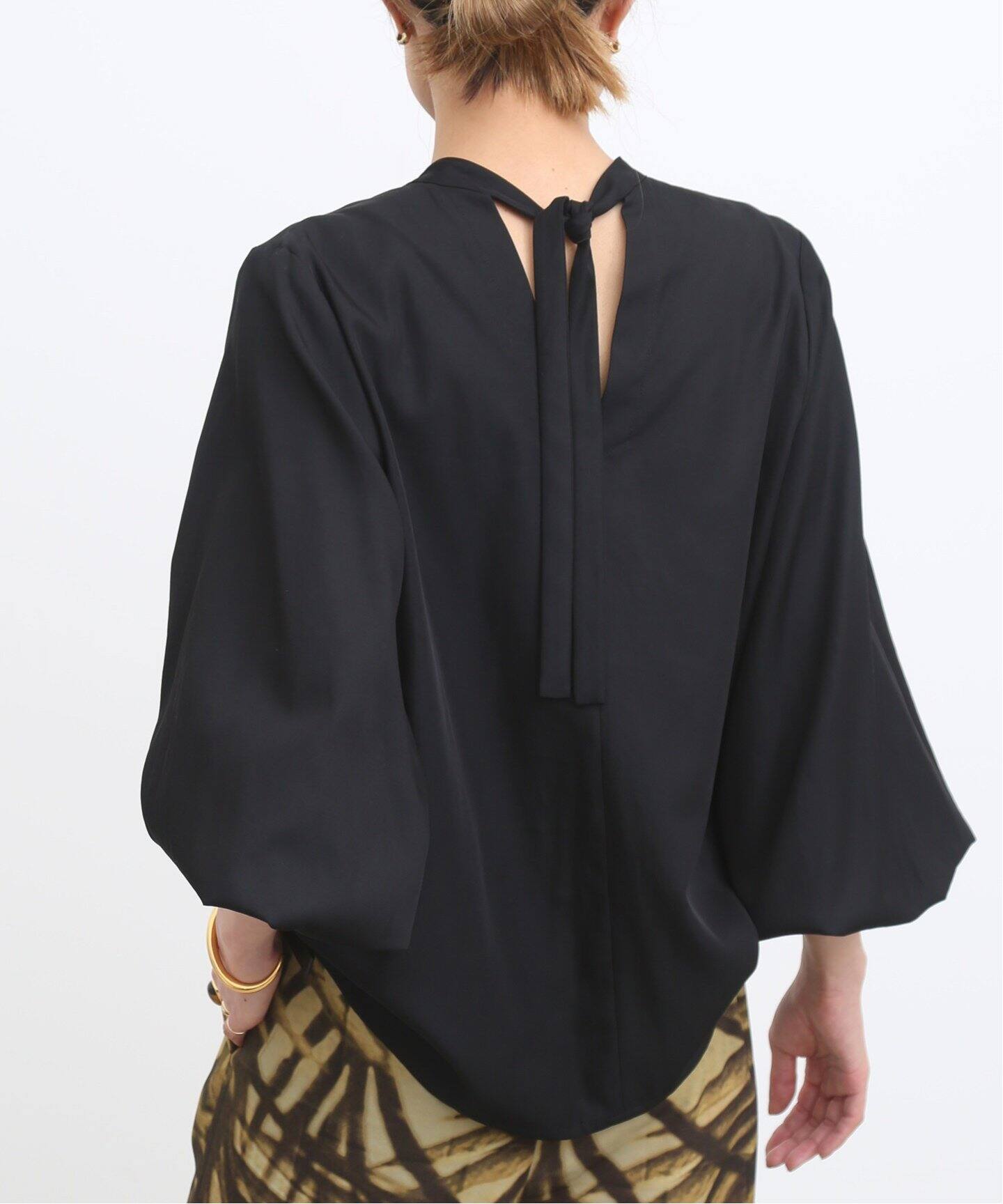 Crew neck Gather Blouse（シャツ／ブラウス）｜L 