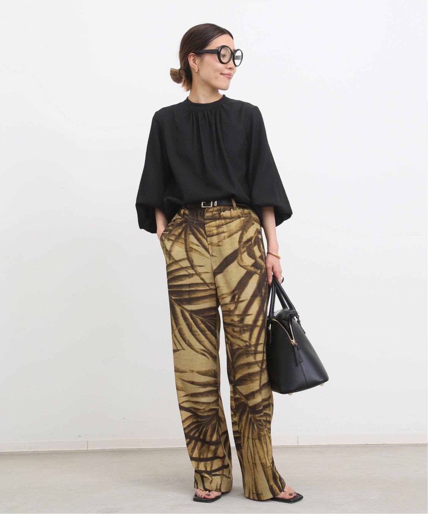 Crew neck Gather Blouse（シャツ／ブラウス）｜L