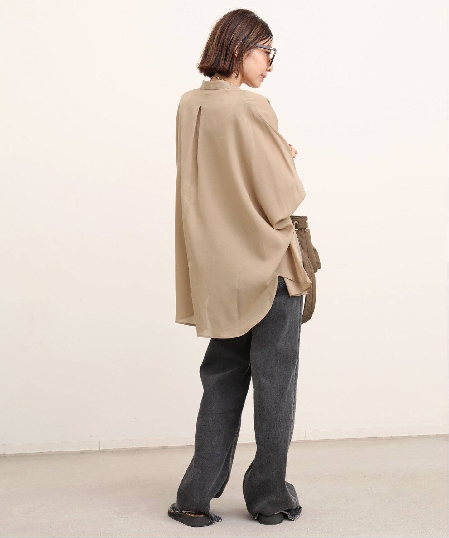 Dolman sleeve sheer Blouse（シャツ／ブラウス）｜L 