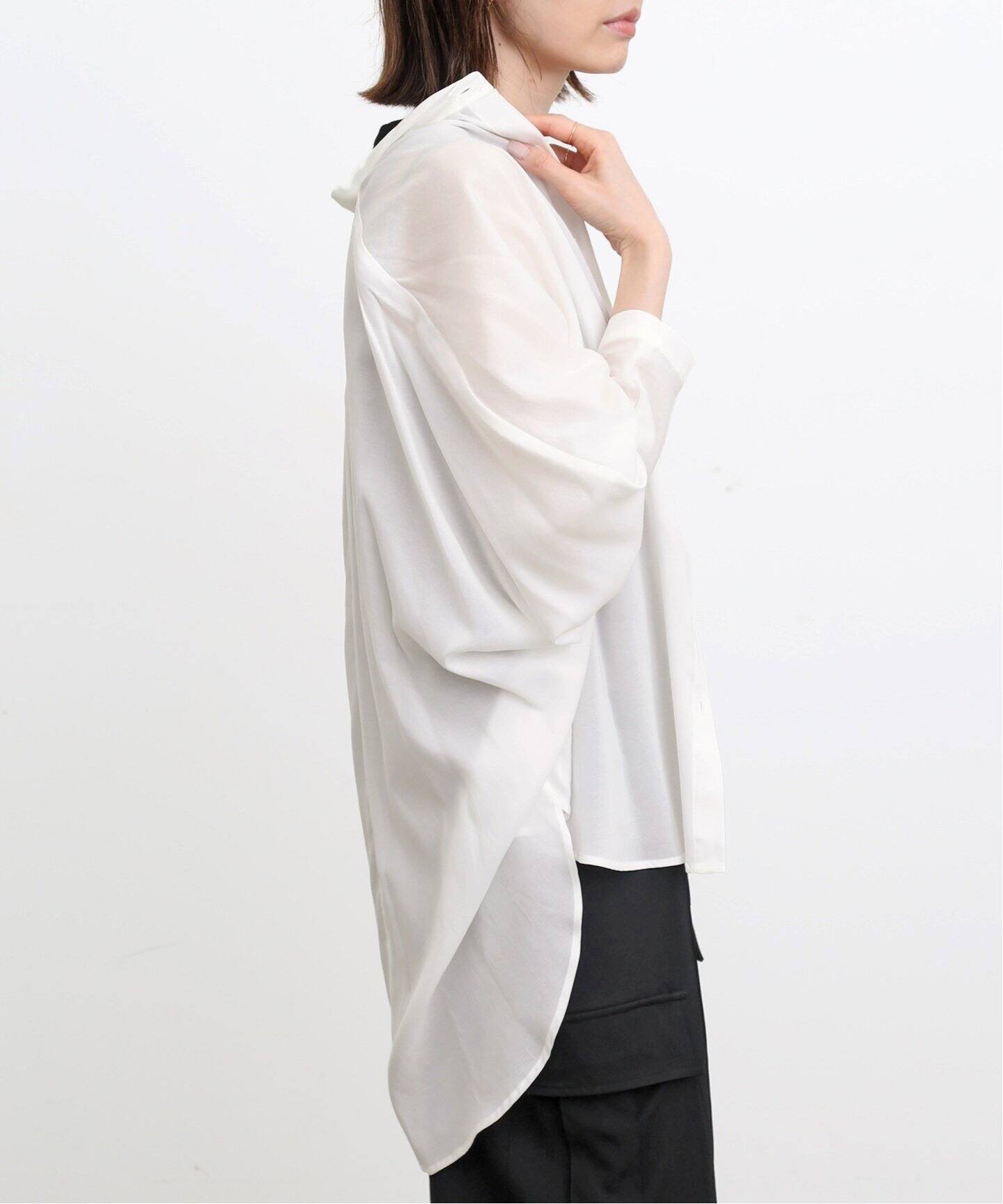 Dolman sleeve sheer Blouse（シャツ／ブラウス）｜L 