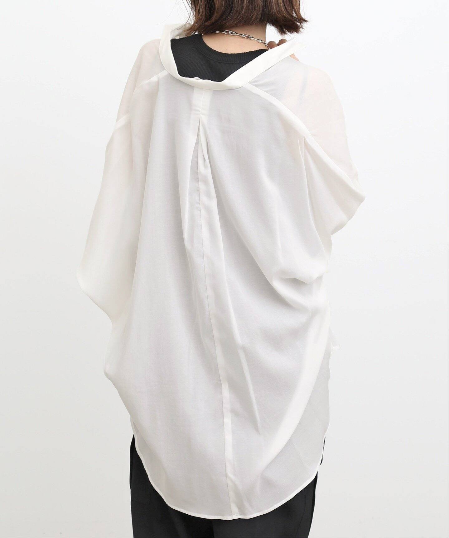 Dolman sleeve sheer Blouse（シャツ／ブラウス）｜L 
