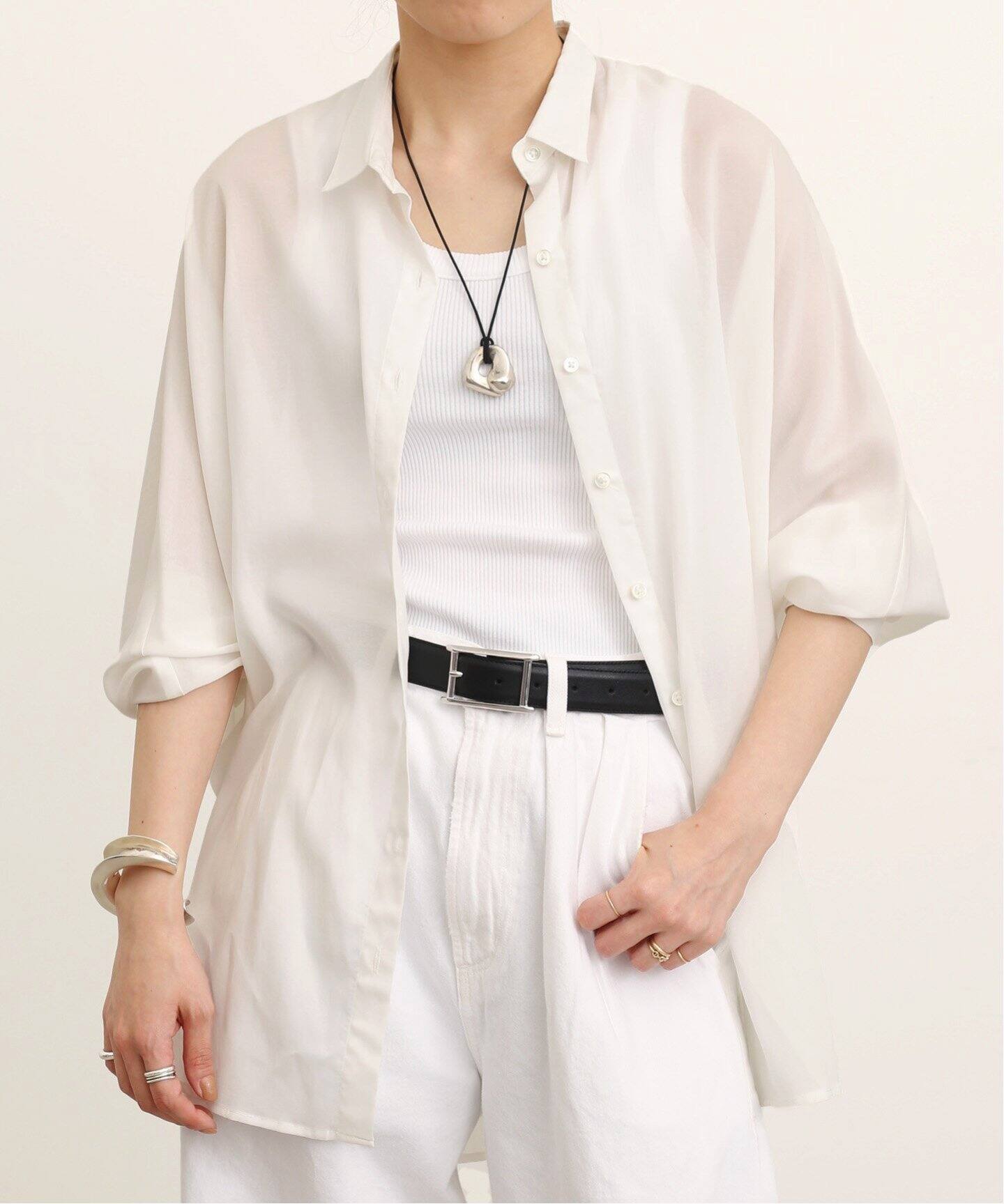 Dolman sleeve sheer Blouse（シャツ／ブラウス）｜L 