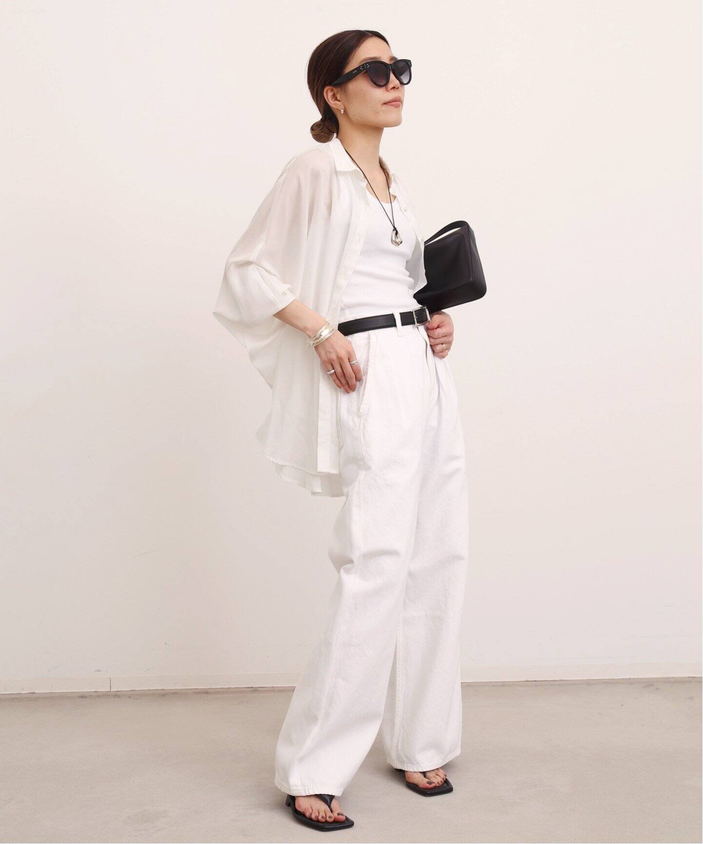 Dolman sleeve sheer Blouse（シャツ／ブラウス）｜L