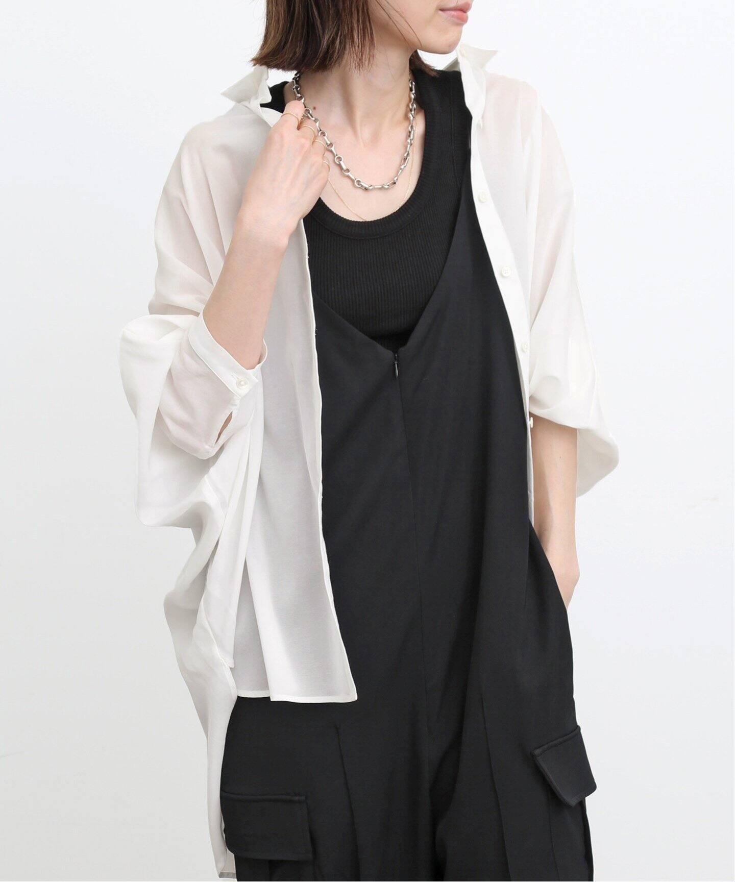 Dolman sleeve sheer Blouse（シャツ／ブラウス）｜L 