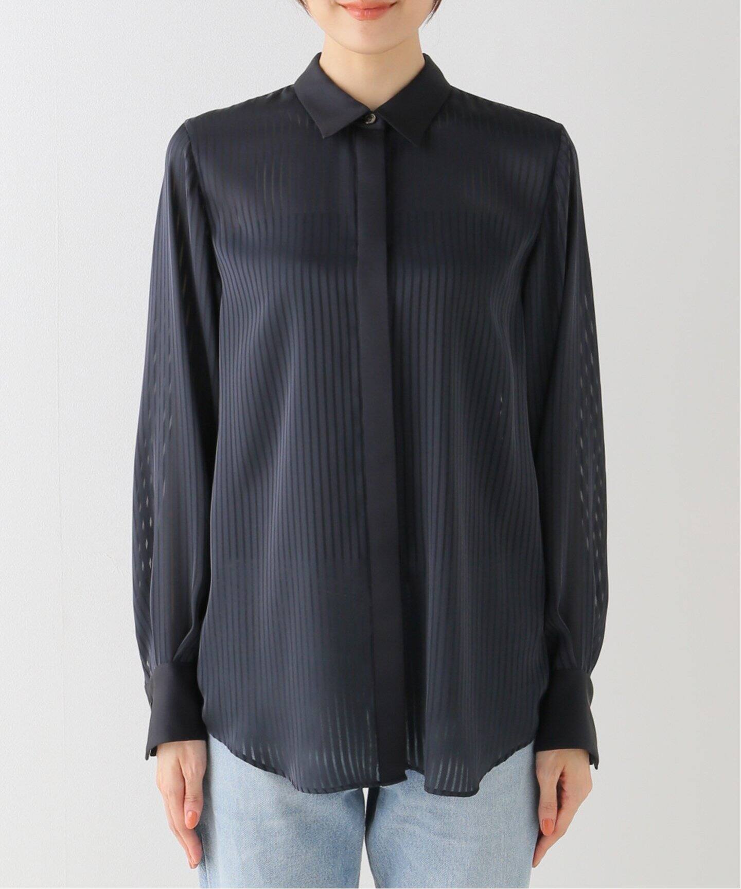 Stripe Sheer Shirt（シャツ／ブラウス）｜L