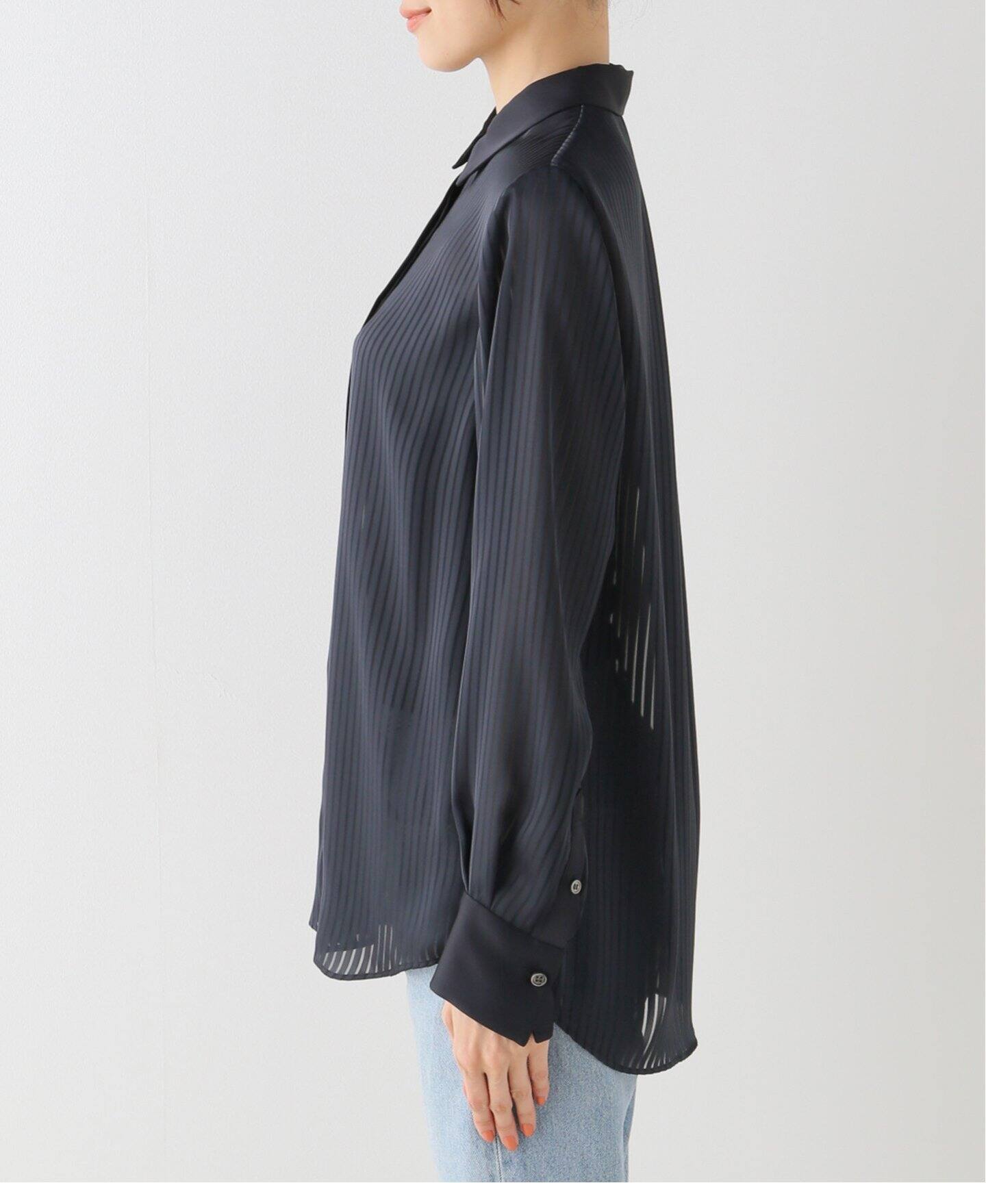 Stripe Sheer Shirt（シャツ／ブラウス）｜L