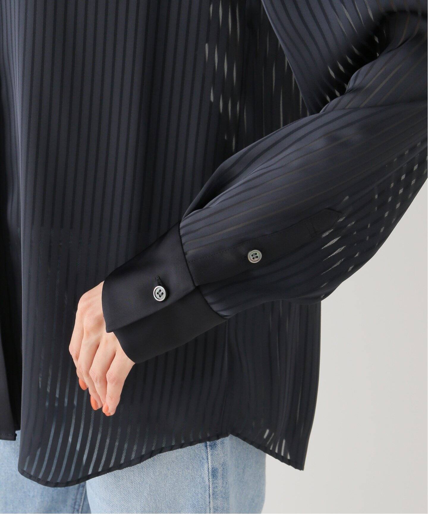 Stripe Sheer Shirt（シャツ／ブラウス）｜L
