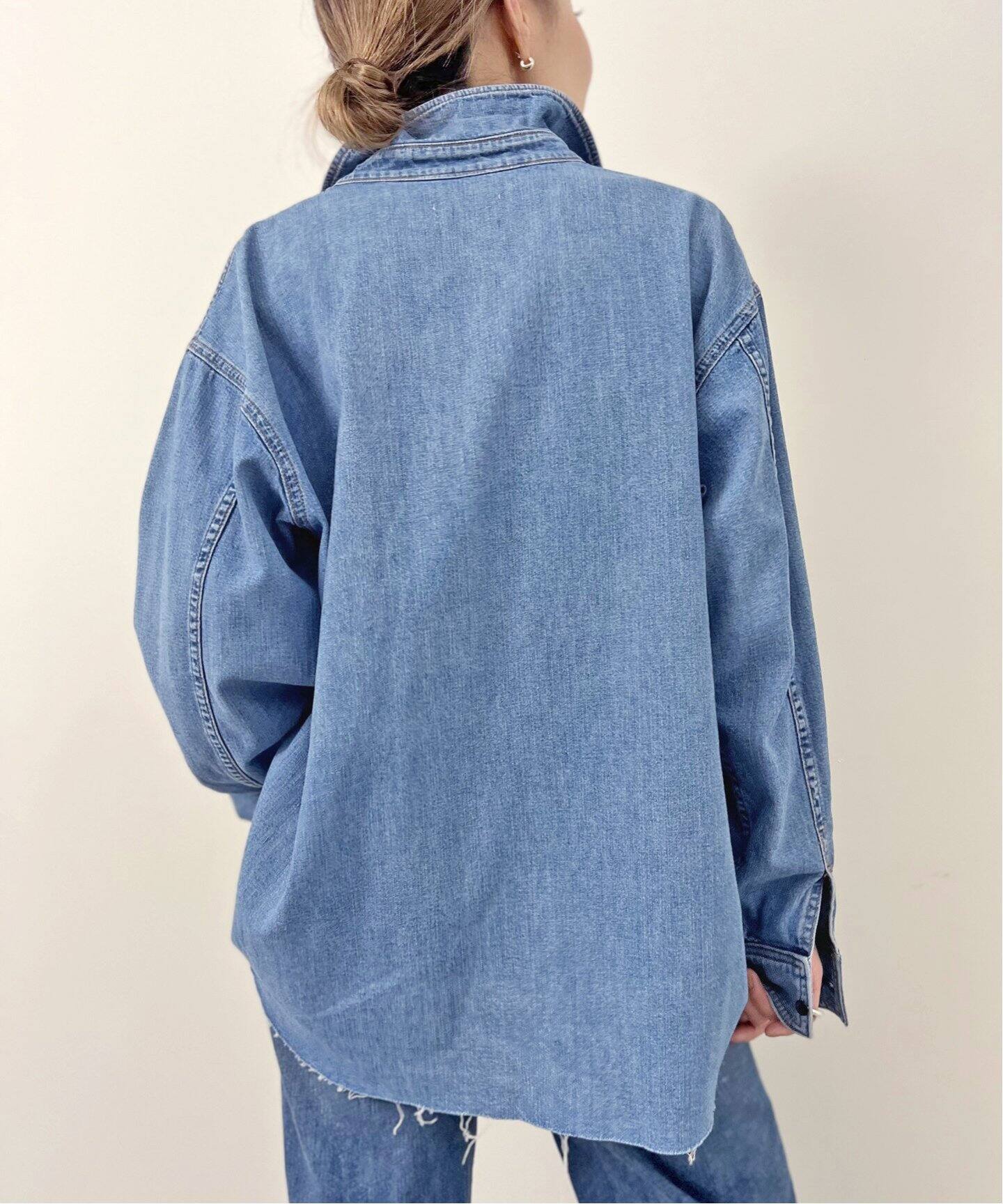ASKKNY】OVERSIZED DENIM SHIRT（シャツ／ブラウス）｜L 