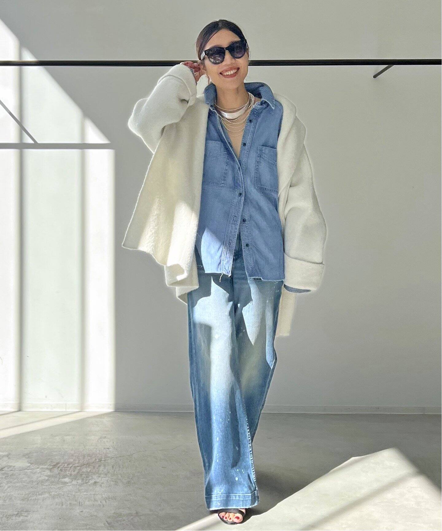 ASKKNY】OVERSIZED DENIM SHIRT（シャツ／ブラウス）｜L