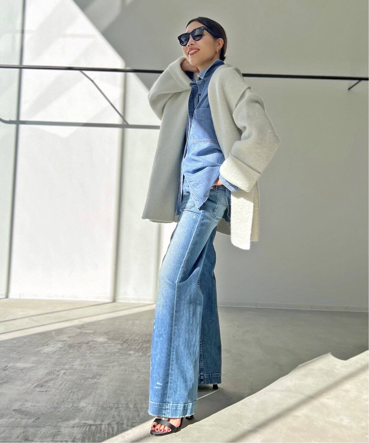 ASKKNY】OVERSIZED DENIM SHIRT（シャツ／ブラウス）｜L 