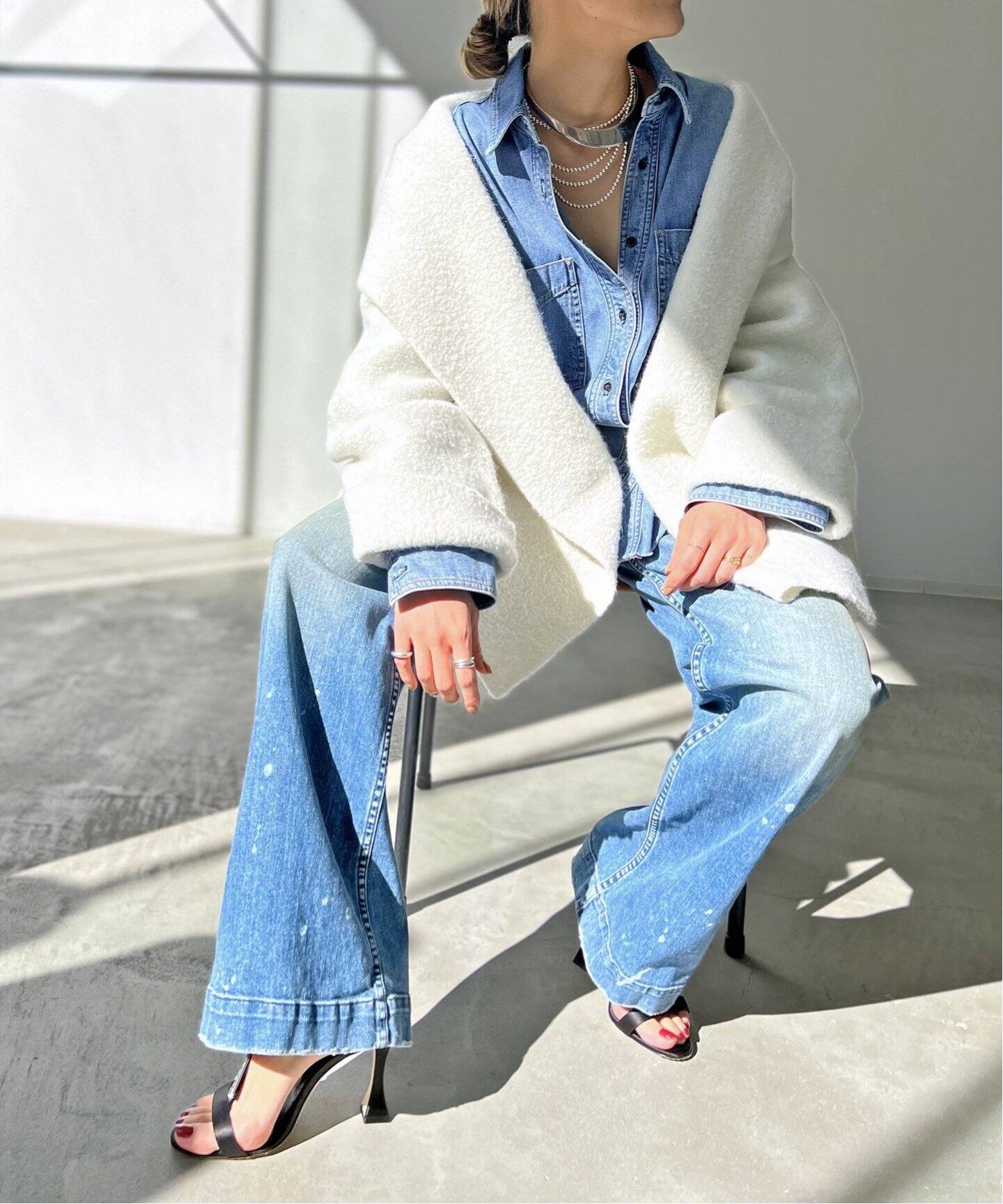 ASKKNY】OVERSIZED DENIM SHIRT（シャツ／ブラウス）｜L 