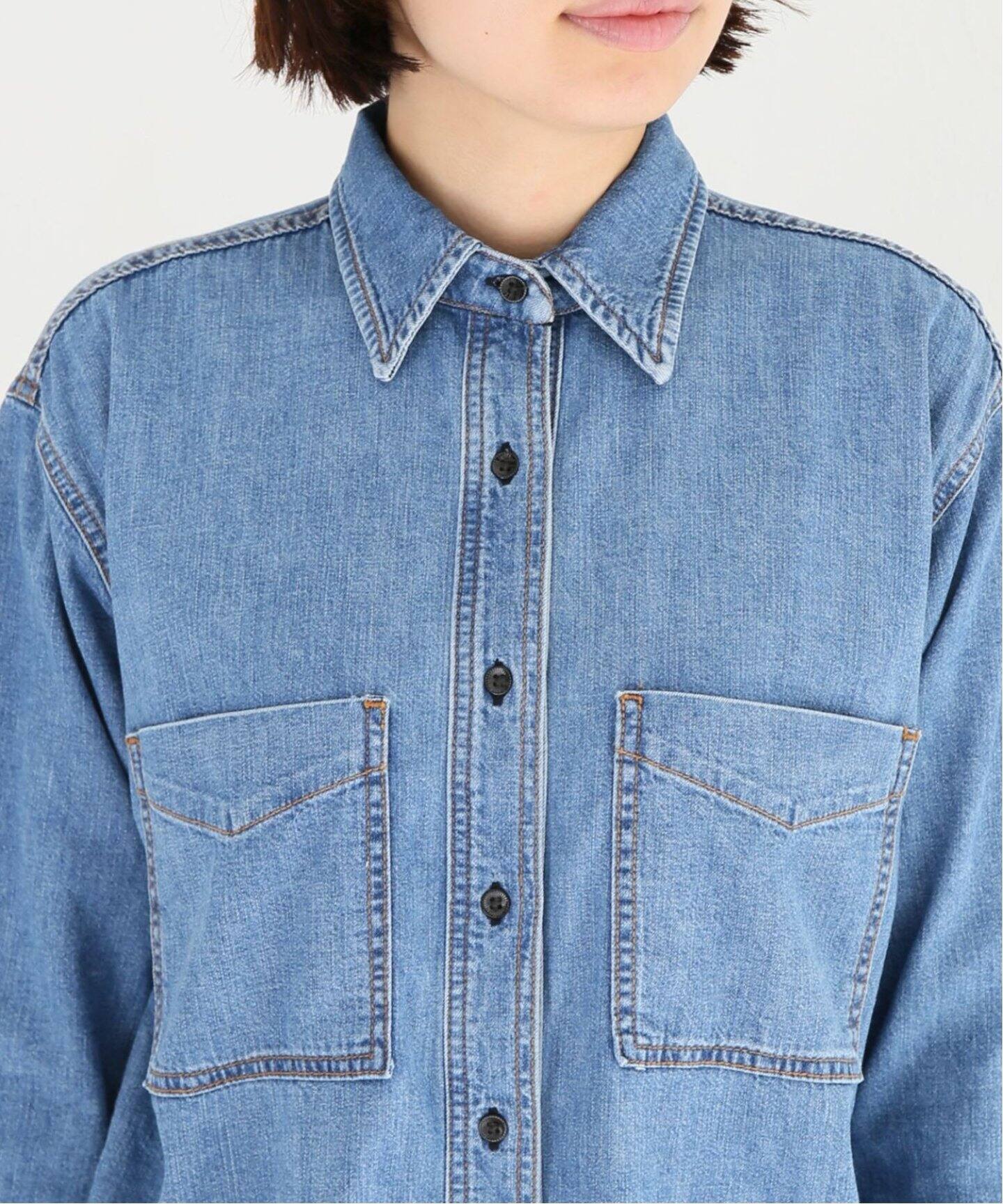 ASKKNY】OVERSIZED DENIM SHIRT（シャツ／ブラウス）｜L