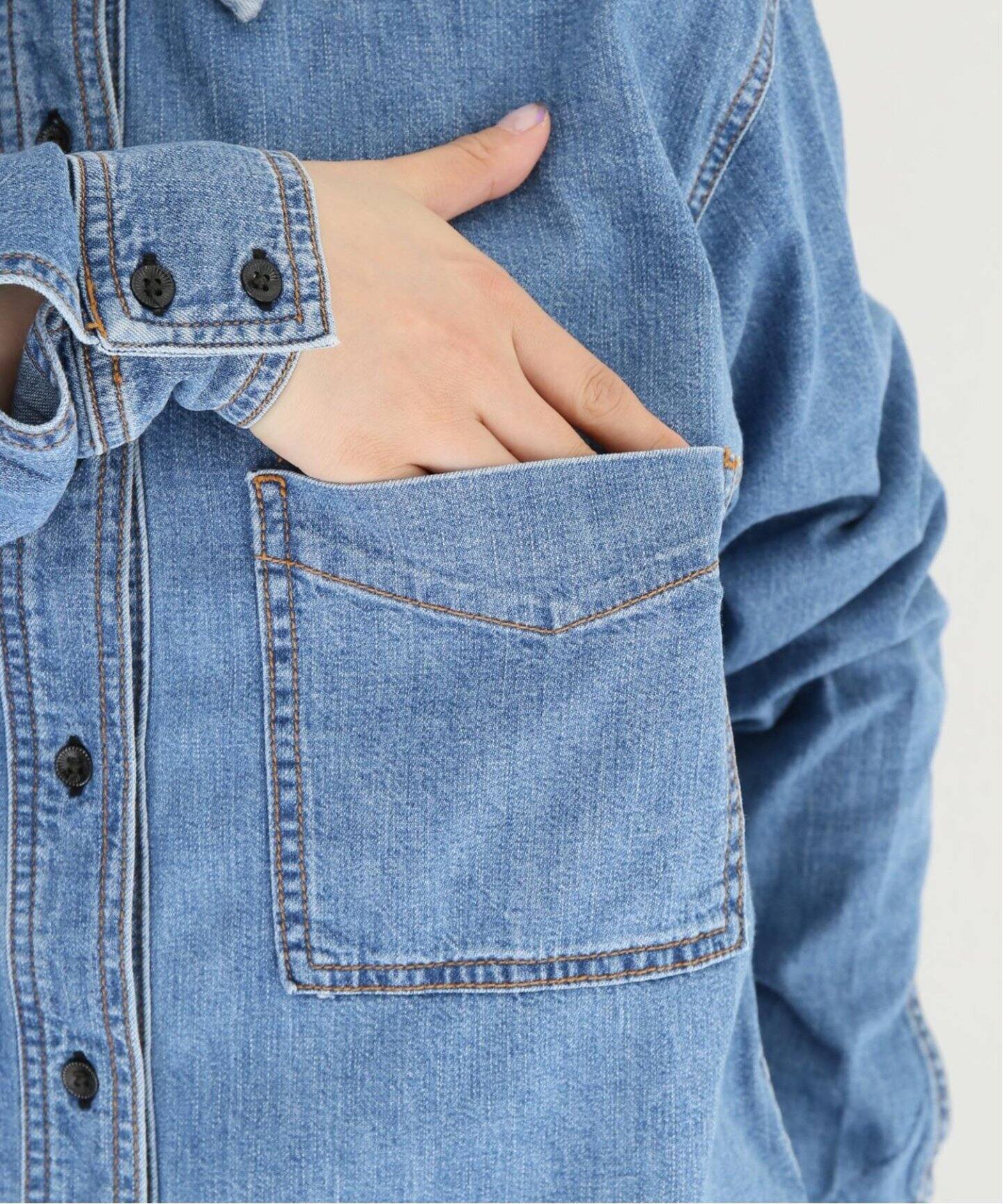ASKKNY】OVERSIZED DENIM SHIRT（シャツ／ブラウス）｜L 