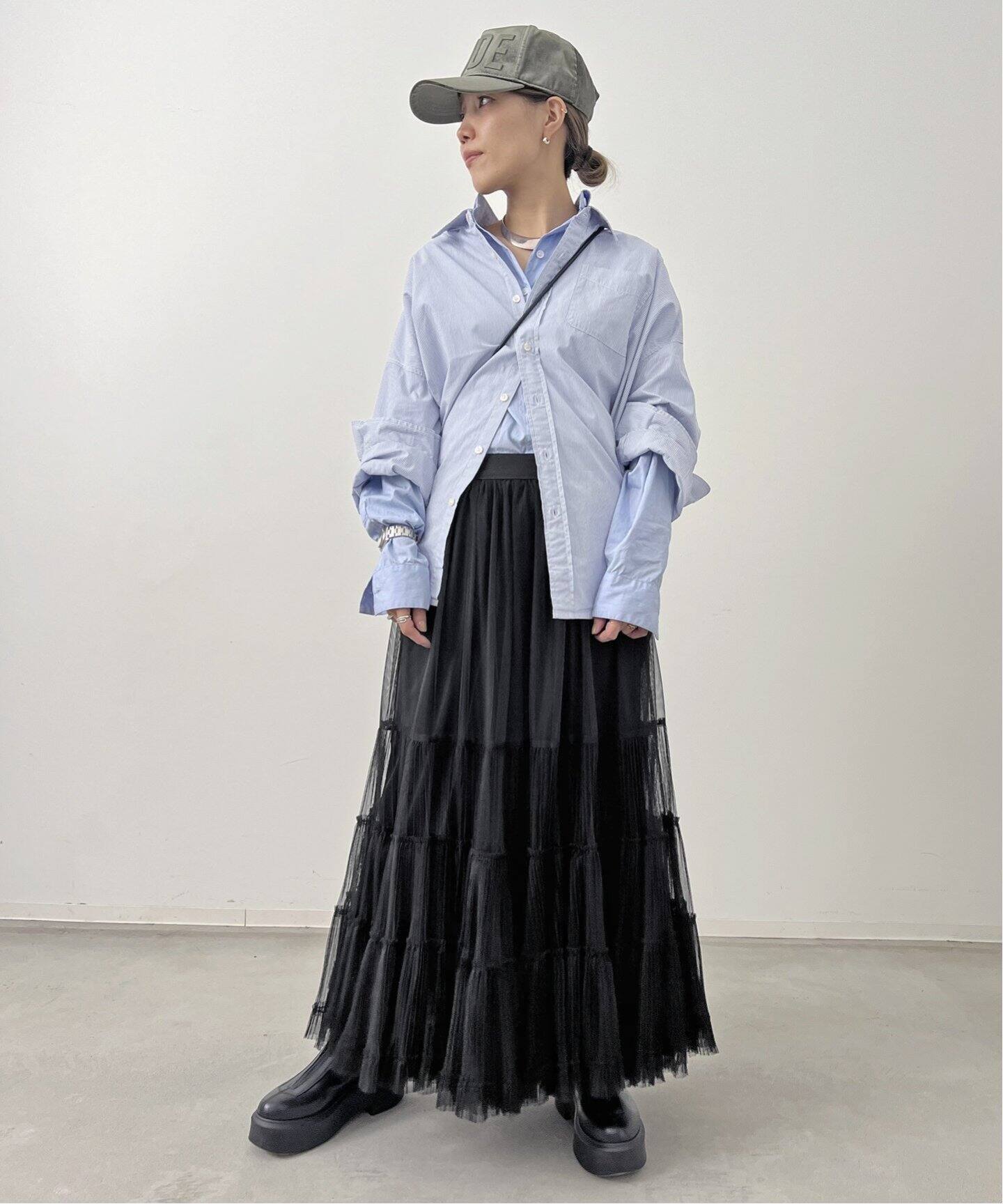 R13/アールサーティーン】DROP NECK OXFORD SHIRT（シャツ／ブラウス 