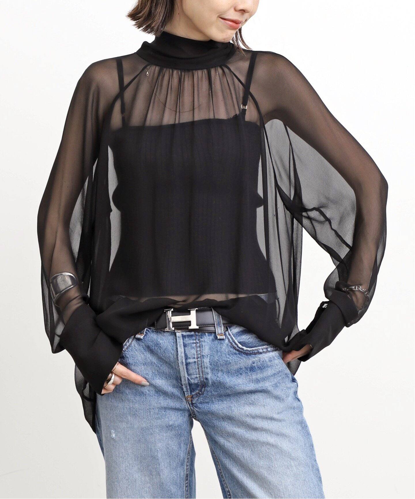 FILIPPA K/フィリッパ コー】 Transparent Tie Neck Blouse（シャツ 
