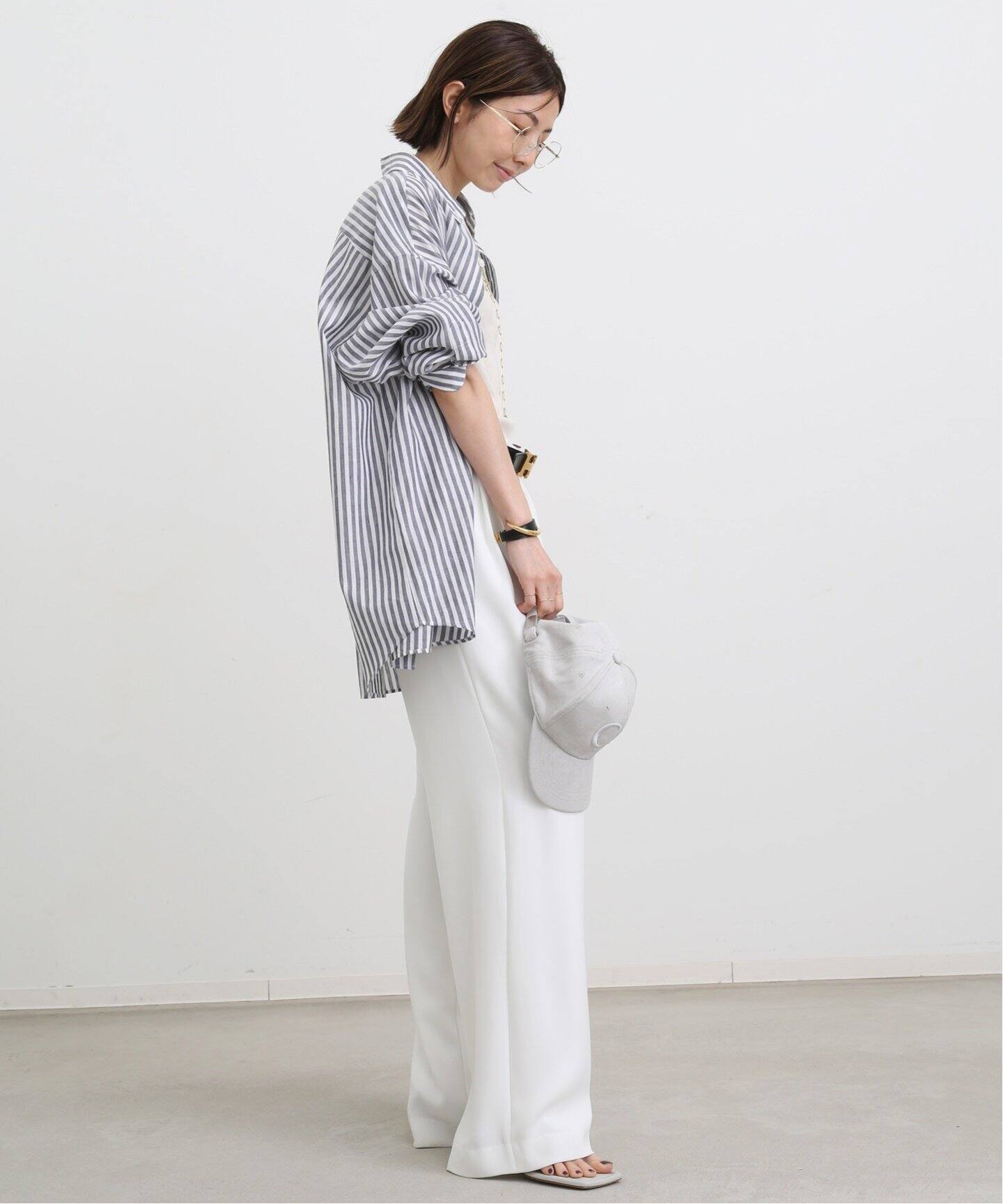COUTURE D`ADAM/クチュールドアダム】Oversized Stripe Button down 