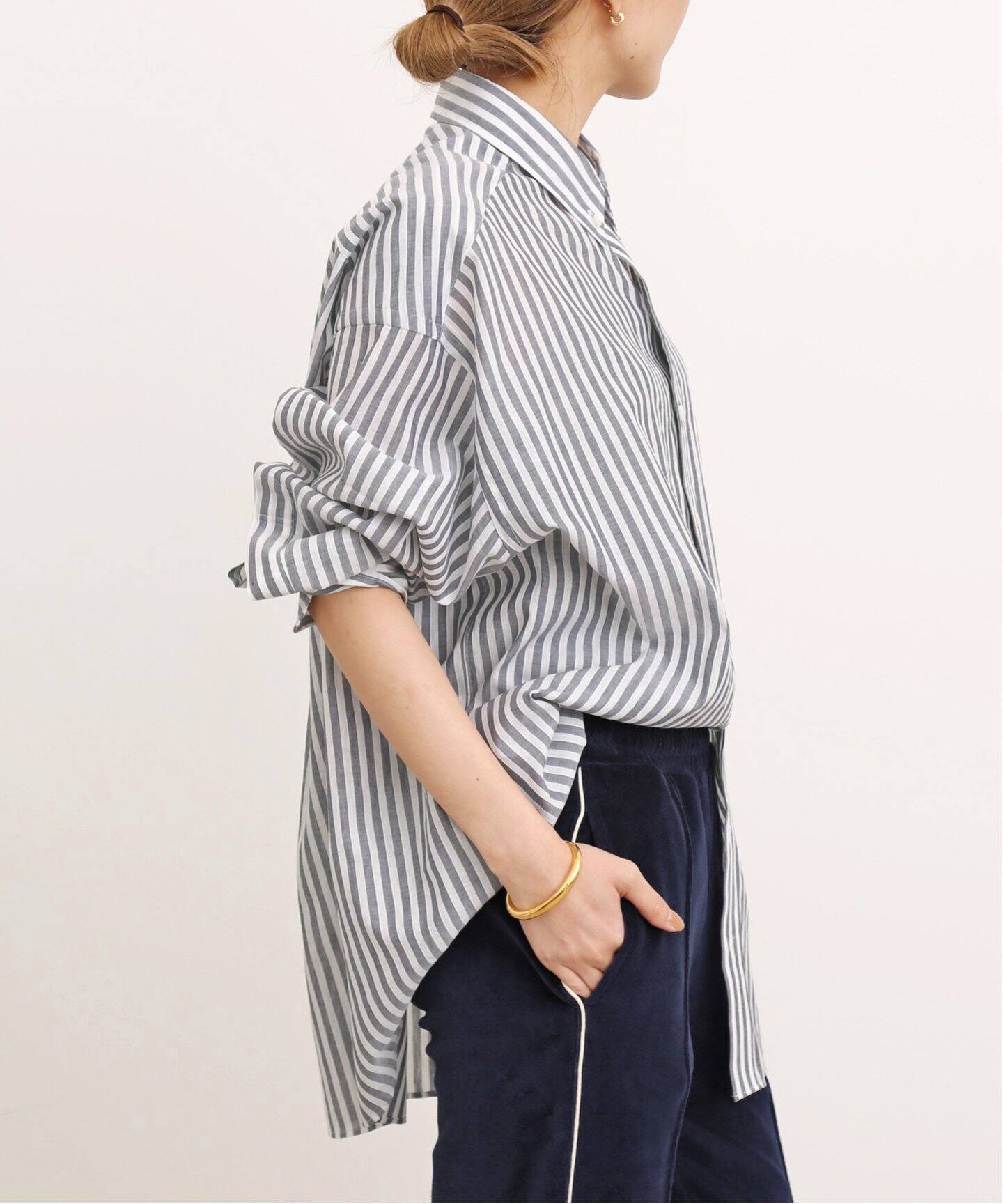 COUTURE D`ADAM/クチュールドアダム】Oversized Stripe Button down 